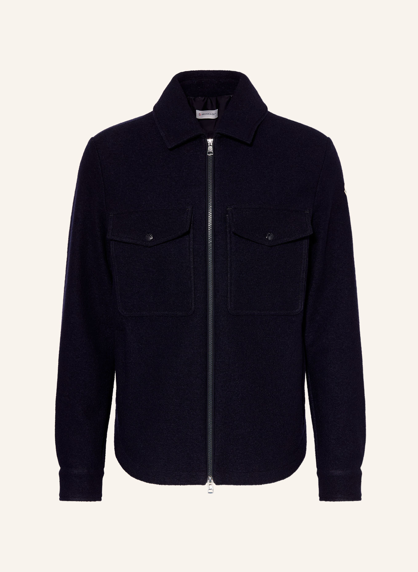 MONCLER Bouclé-Jacke: DUNKELBLAU