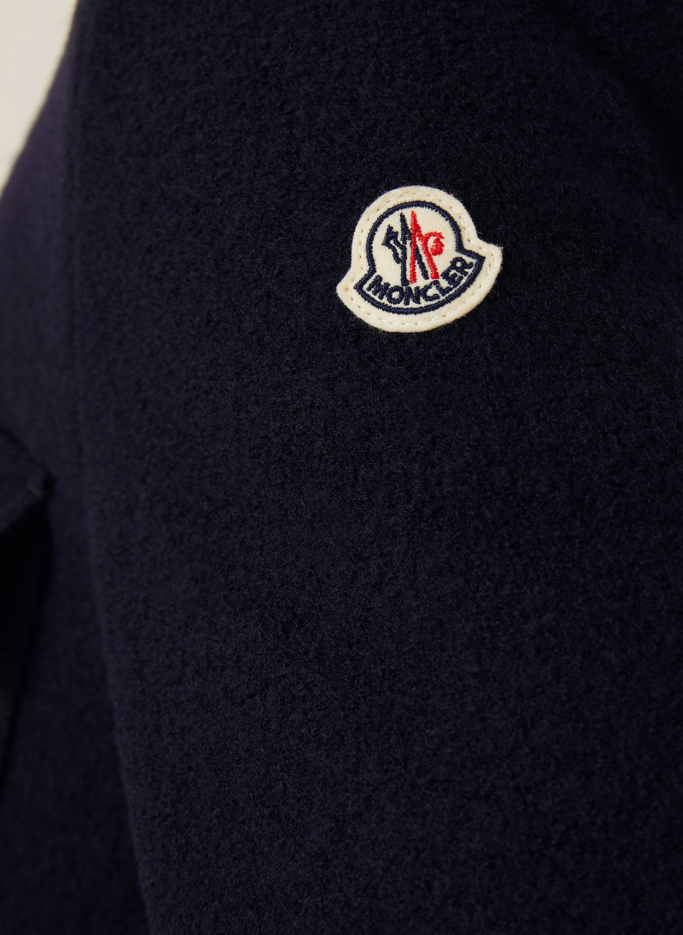 MONCLER Bouclé-Jacke: DUNKELBLAU