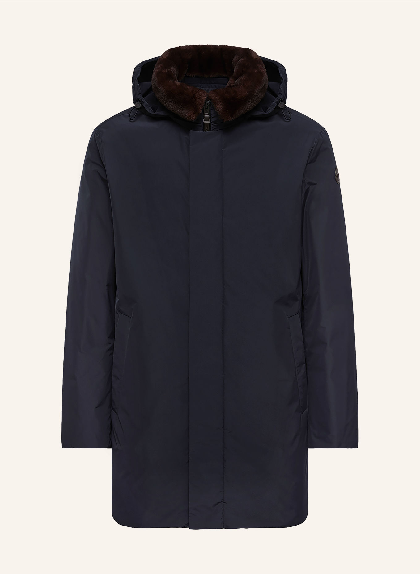 MONCLER OKEFEN Down parka with Detachable Hood: DARK BLUE