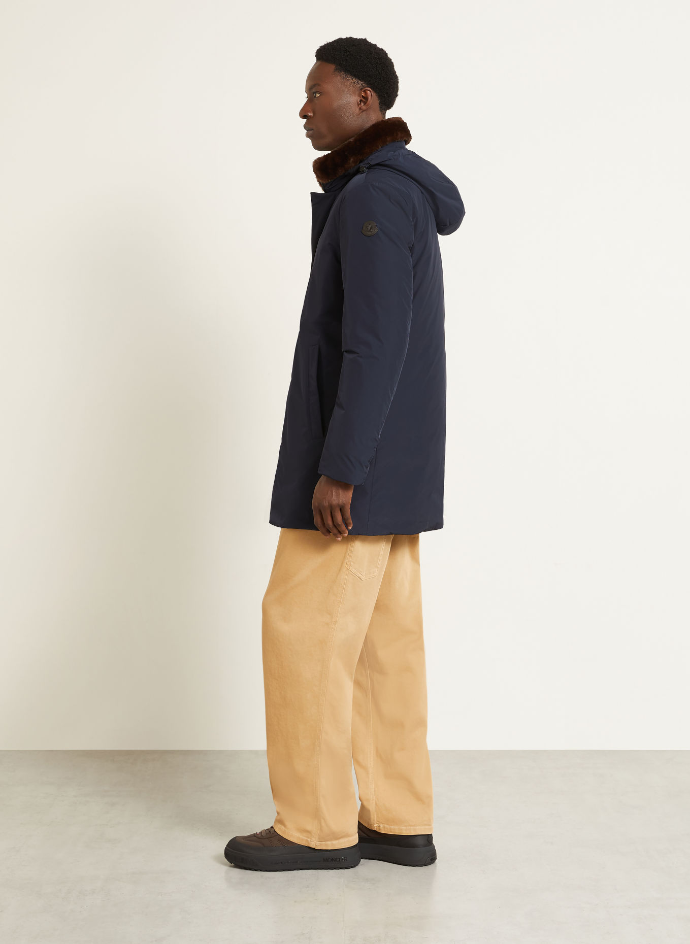 MONCLER OKEFEN Down parka with Detachable Hood: DARK BLUE