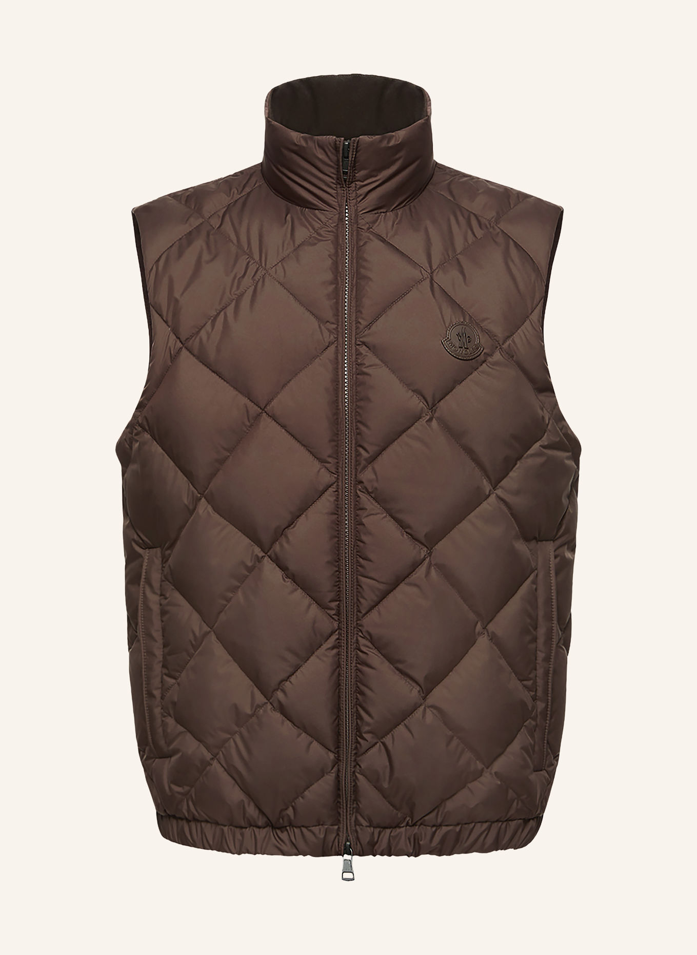 MONCLER CHOBE Down vest: DARK BROWN