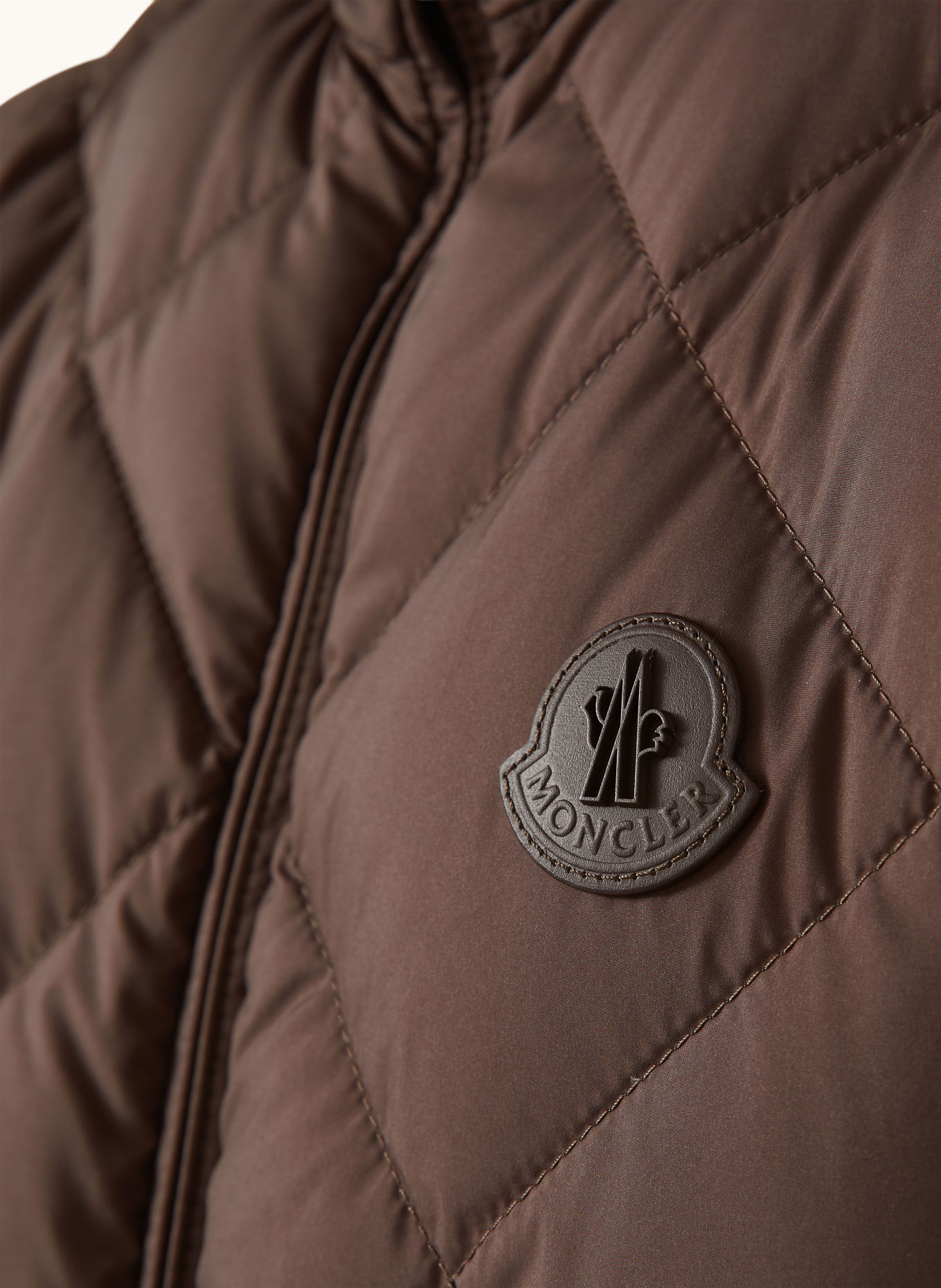 MONCLER CHOBE Down vest: DARK BROWN