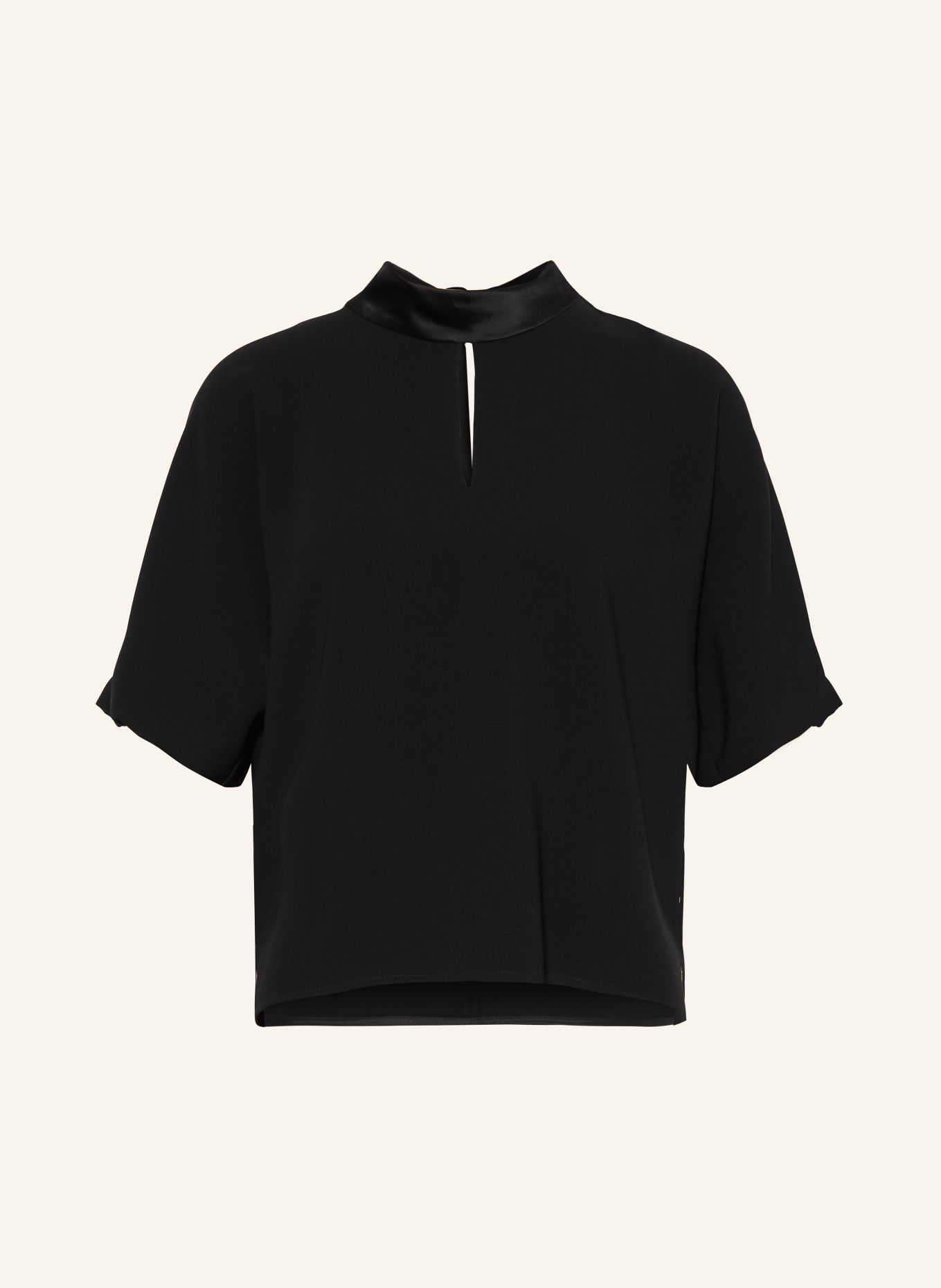 LUISA CERANO Tie-neck blouse with cutout: BLACK