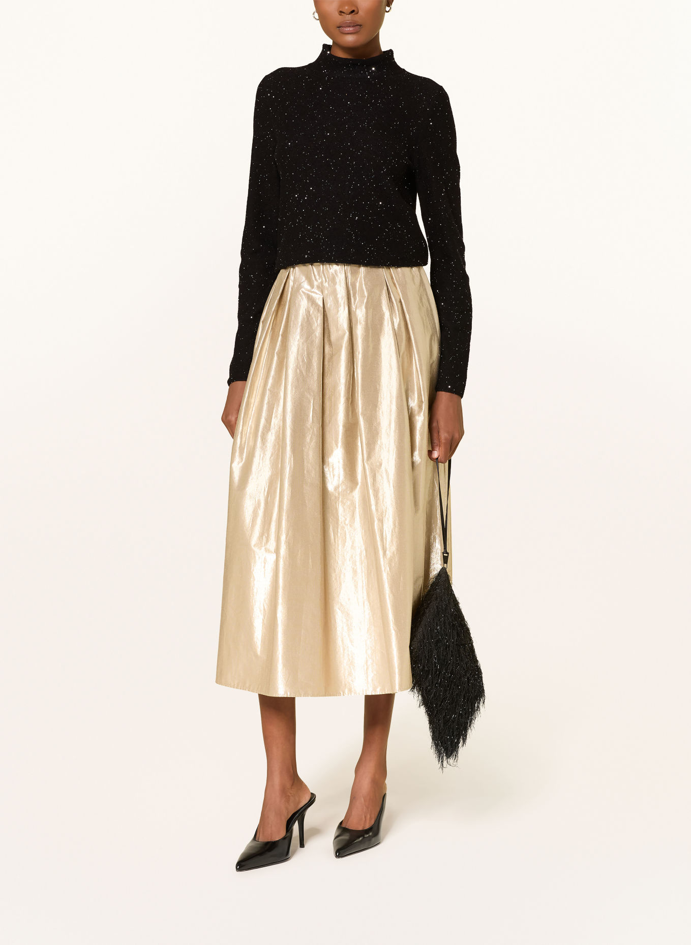 LUISA CERANO Pullover mit Pailletten: SCHWARZ