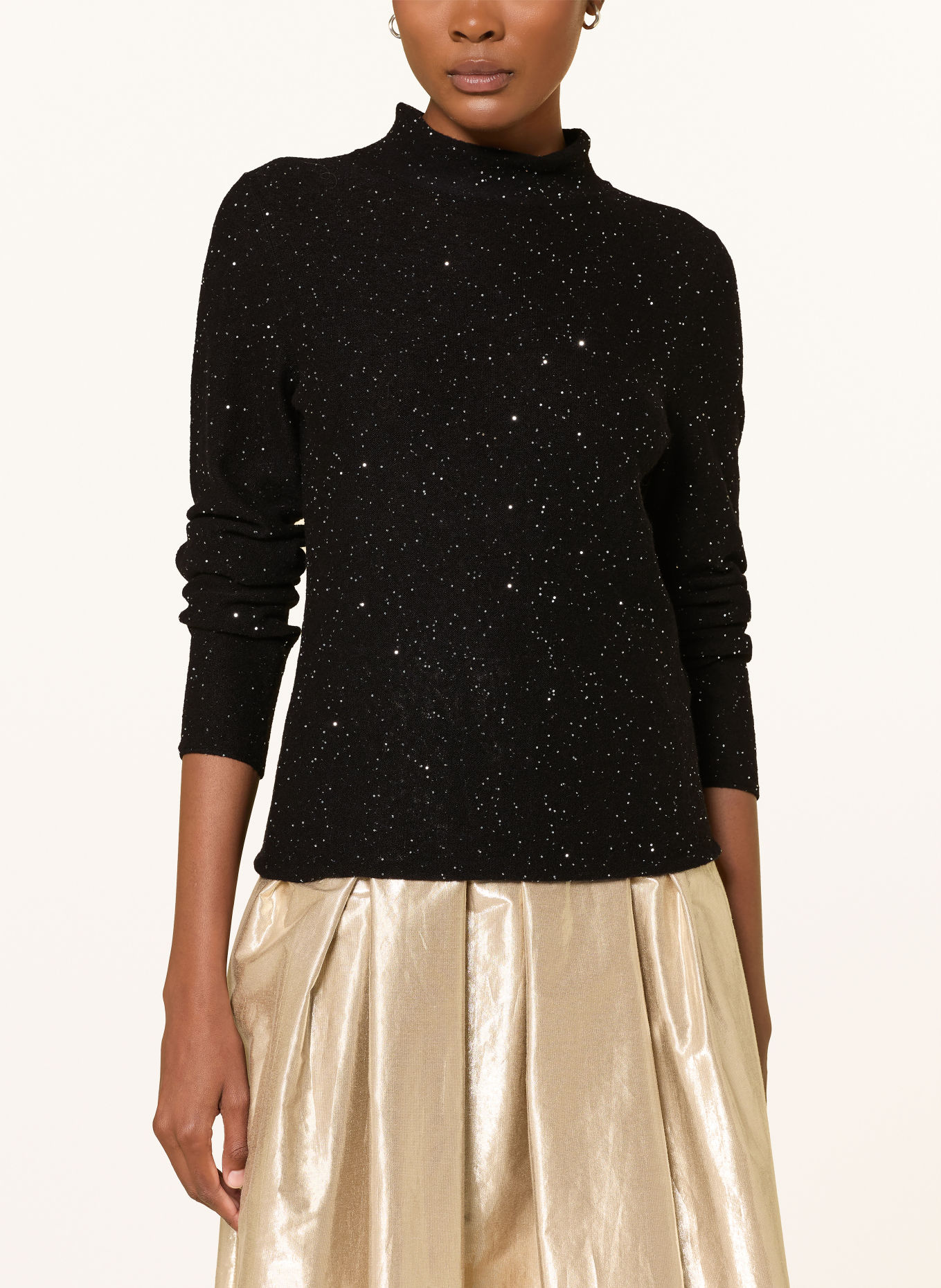 LUISA CERANO Pullover mit Pailletten: SCHWARZ