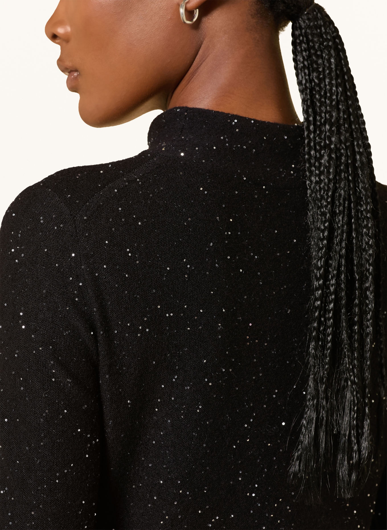 LUISA CERANO Pullover mit Pailletten: SCHWARZ