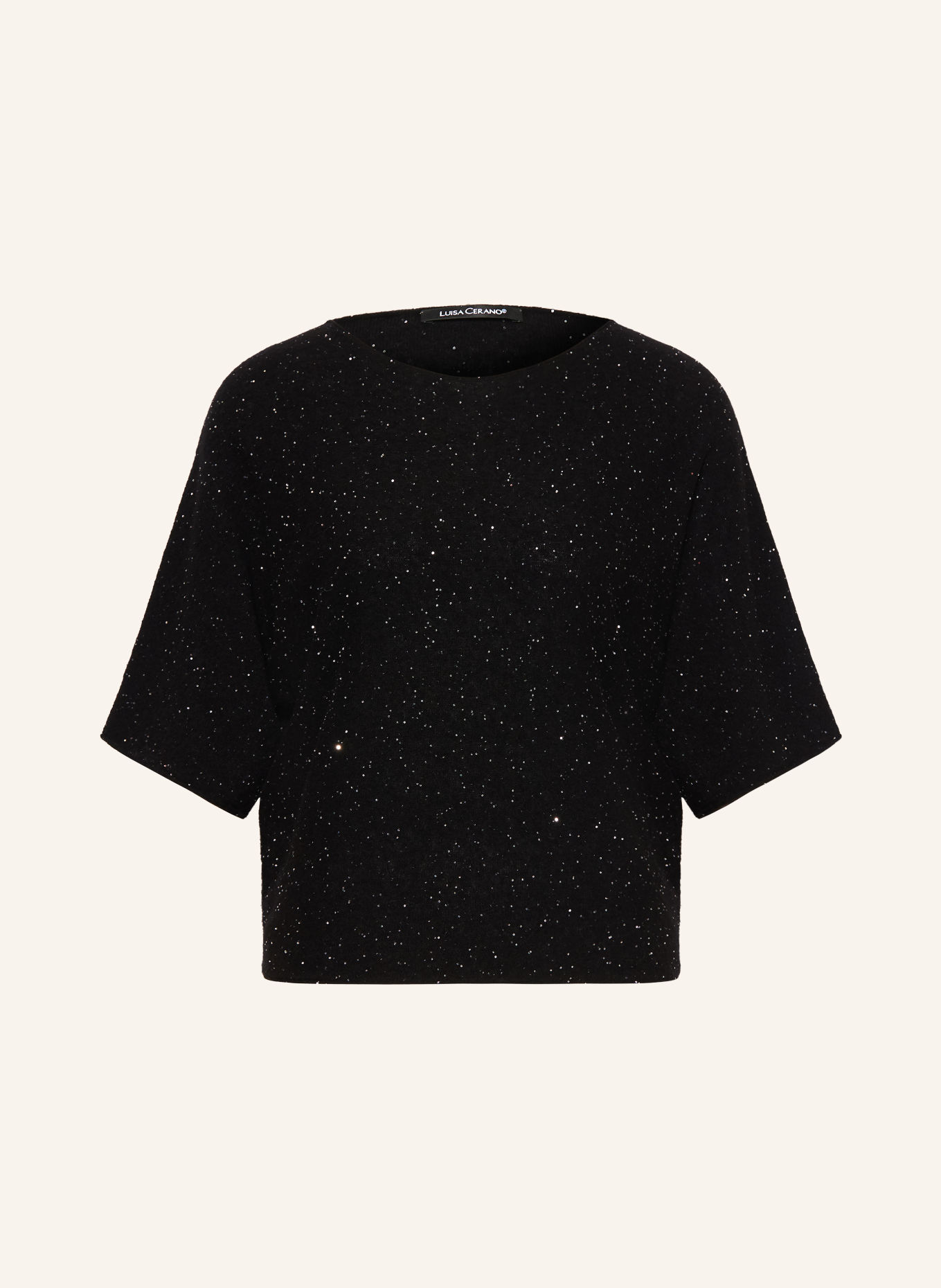 LUISA CERANO Strickshirt mit Pailletten: SCHWARZ
