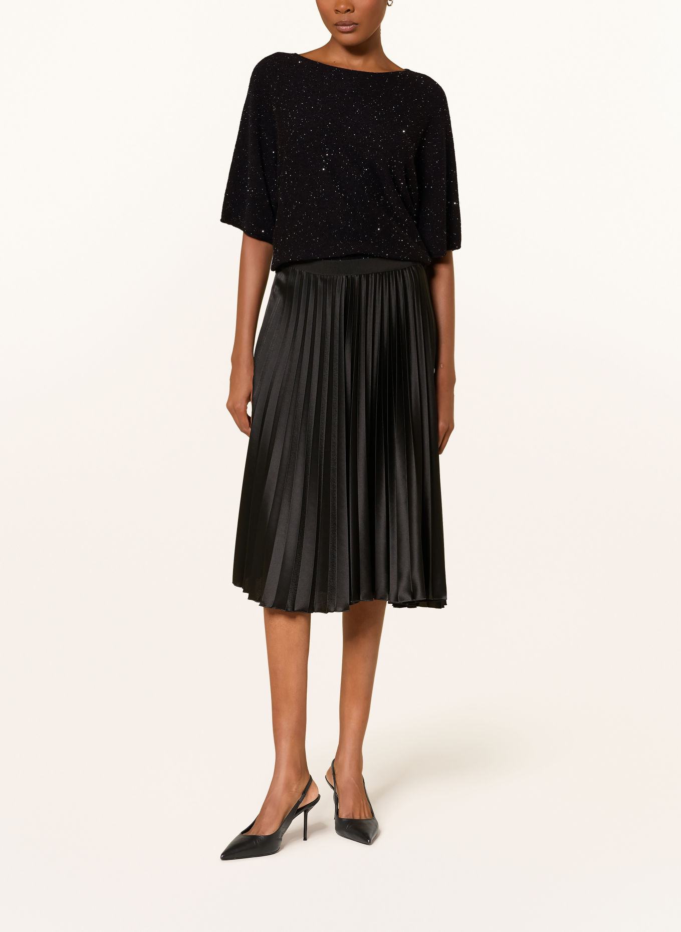 LUISA CERANO Strickshirt mit Pailletten: SCHWARZ