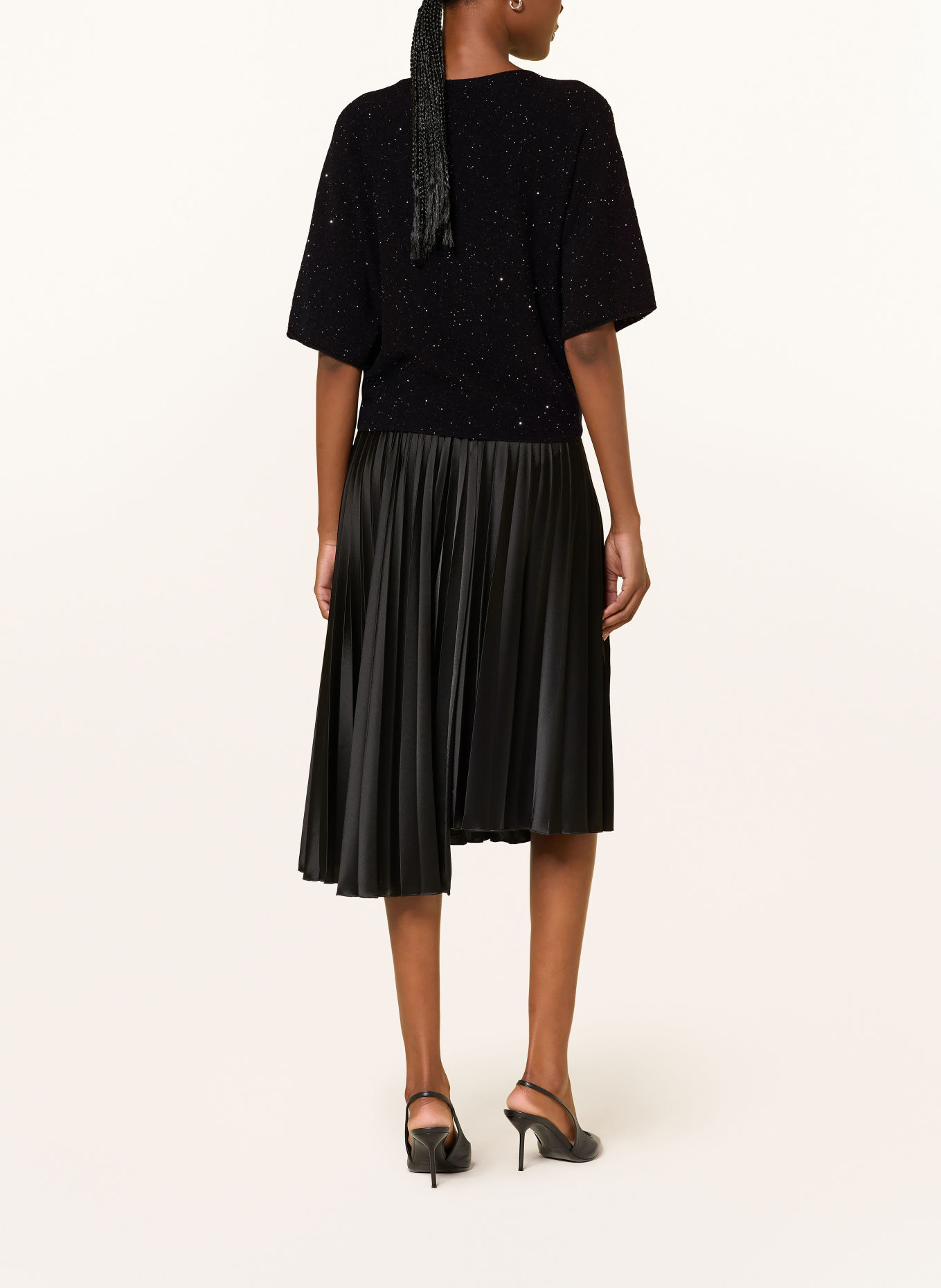 LUISA CERANO Strickshirt mit Pailletten: SCHWARZ