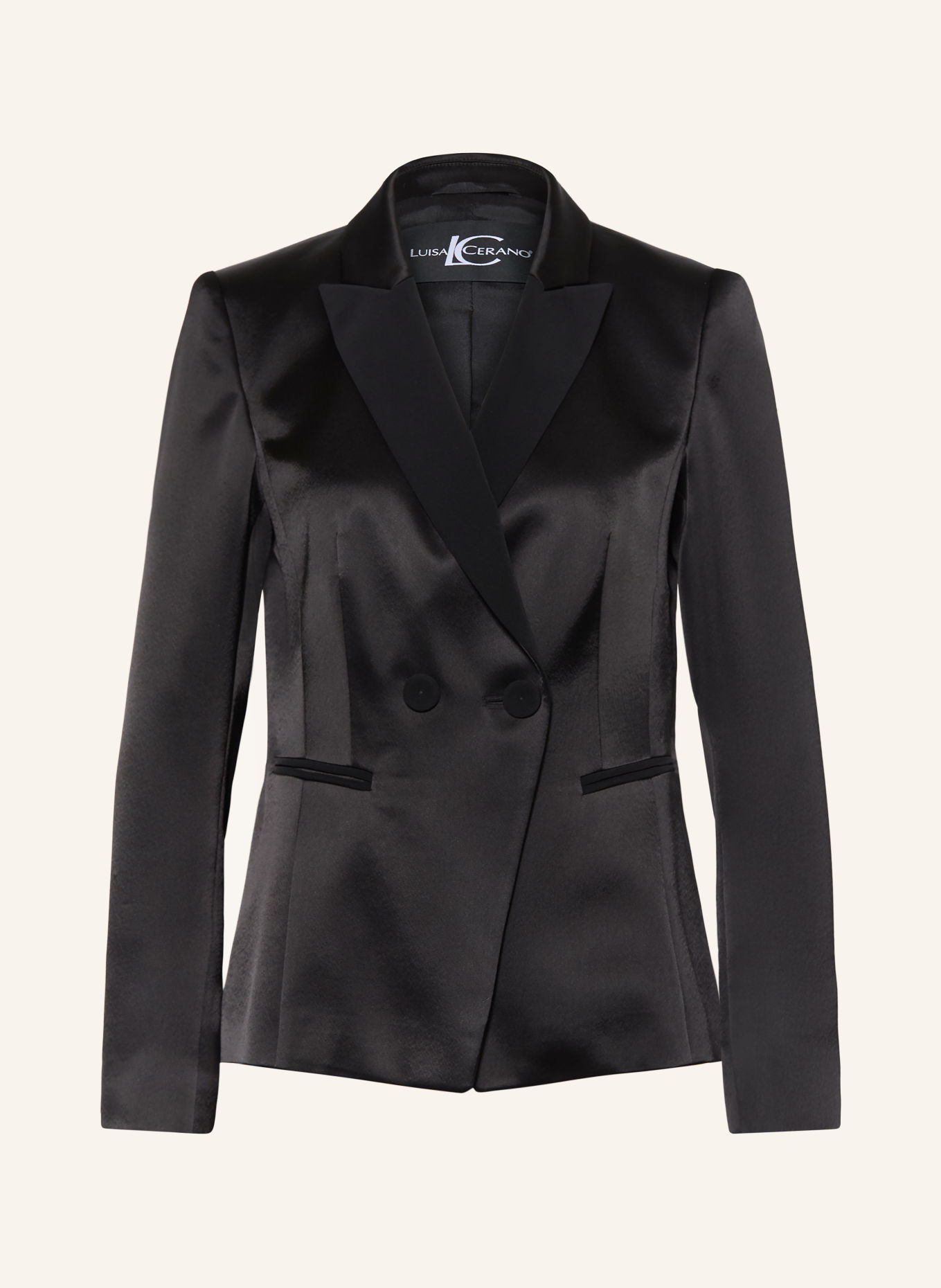 LUISA CERANO Blazer en satin: NOIR