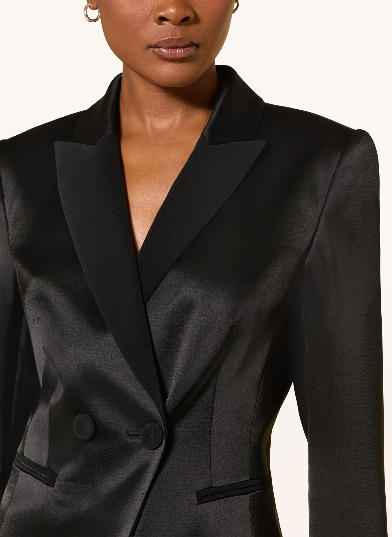 LUISA CERANO Blazer en satin: NOIR