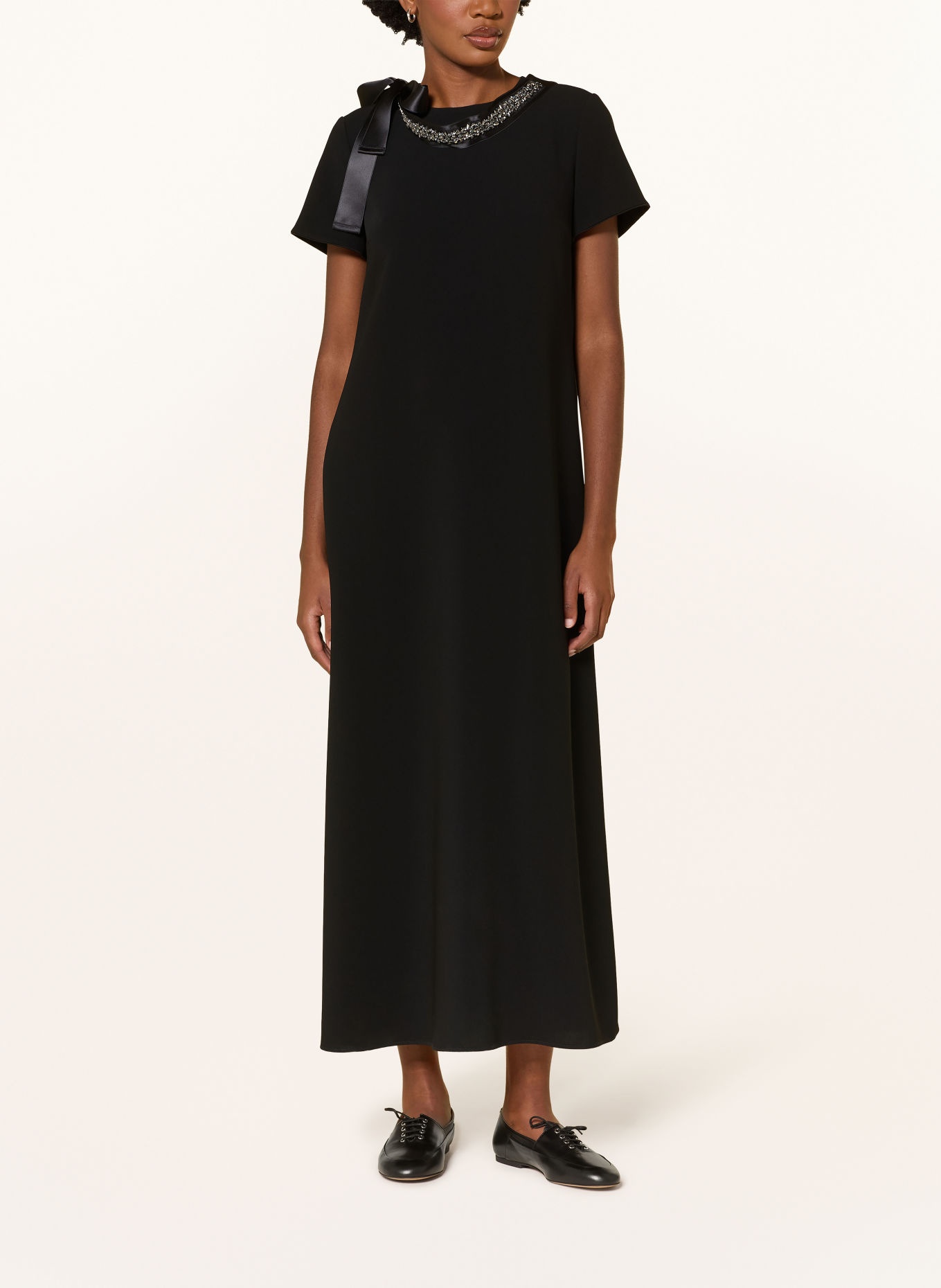 LUISA CERANO Robe de cocktail ornée de strass: NOIR