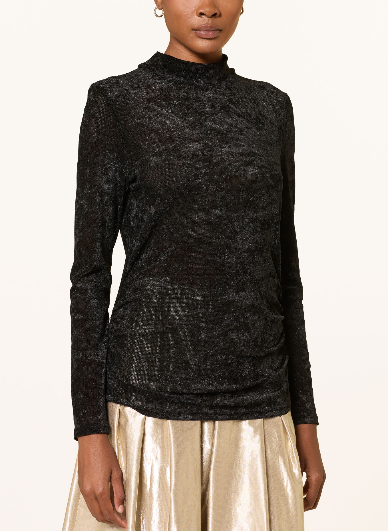 LUISA CERANO Longsleeve aus Mesh: SCHWARZ