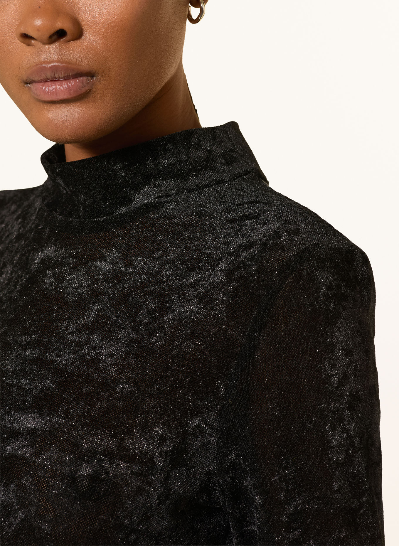 LUISA CERANO Longsleeve aus Mesh: SCHWARZ