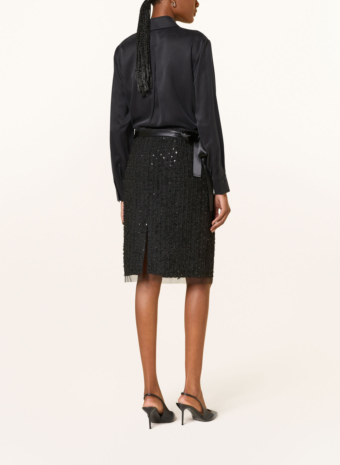 LUISA CERANO Overhemdblouse met zijde: ZWART