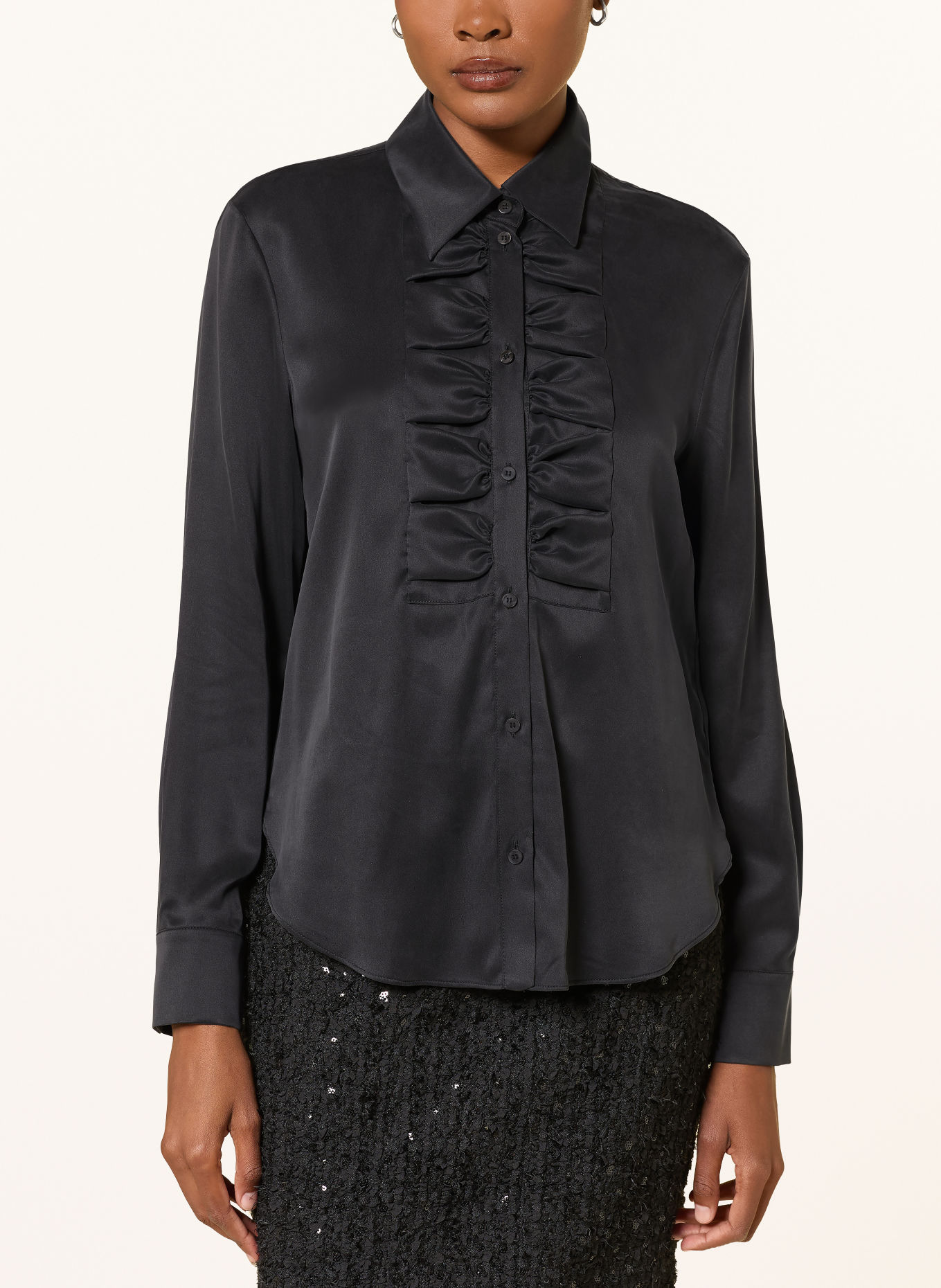 LUISA CERANO Overhemdblouse met zijde: ZWART