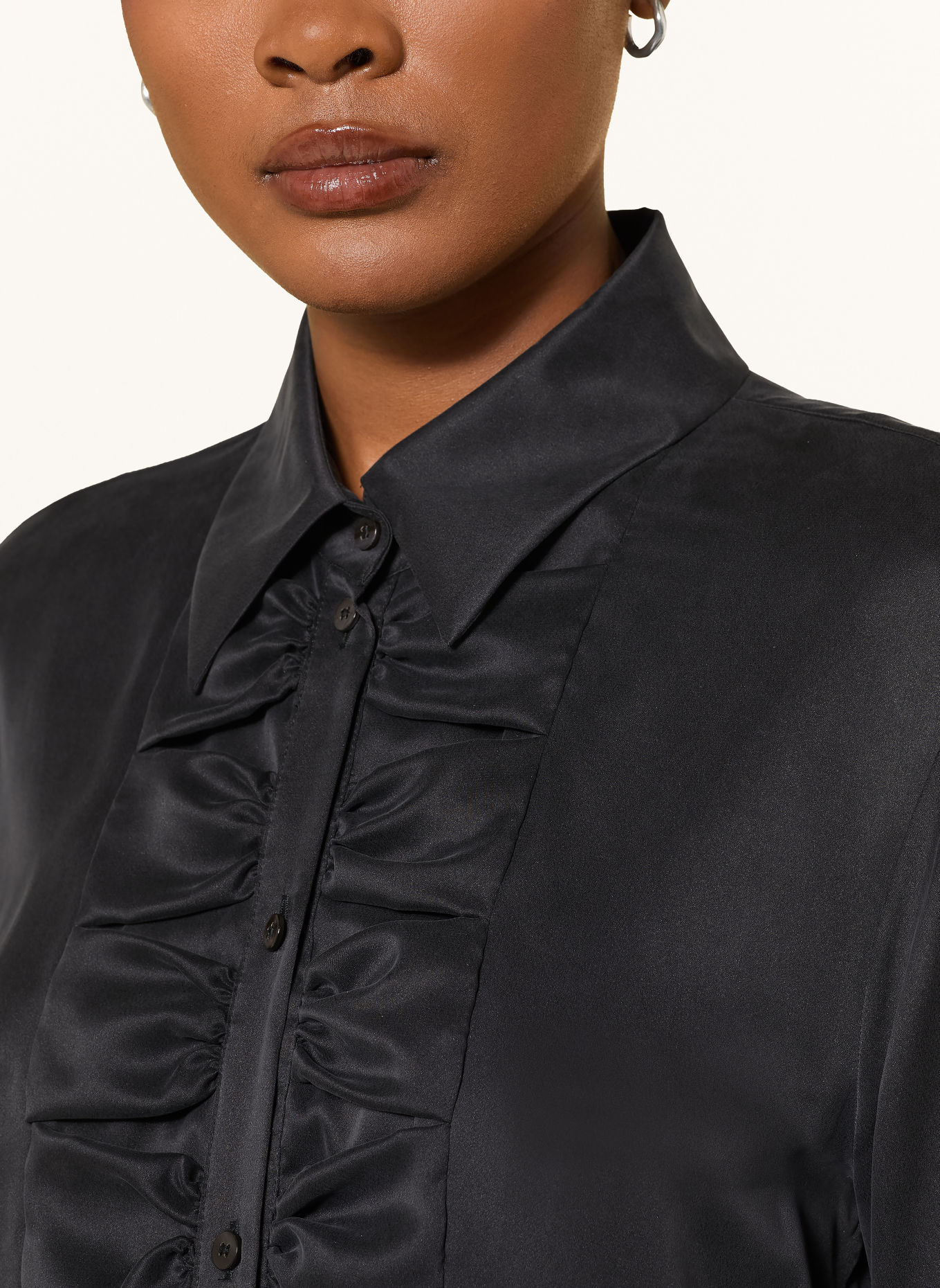 LUISA CERANO Overhemdblouse met zijde: ZWART