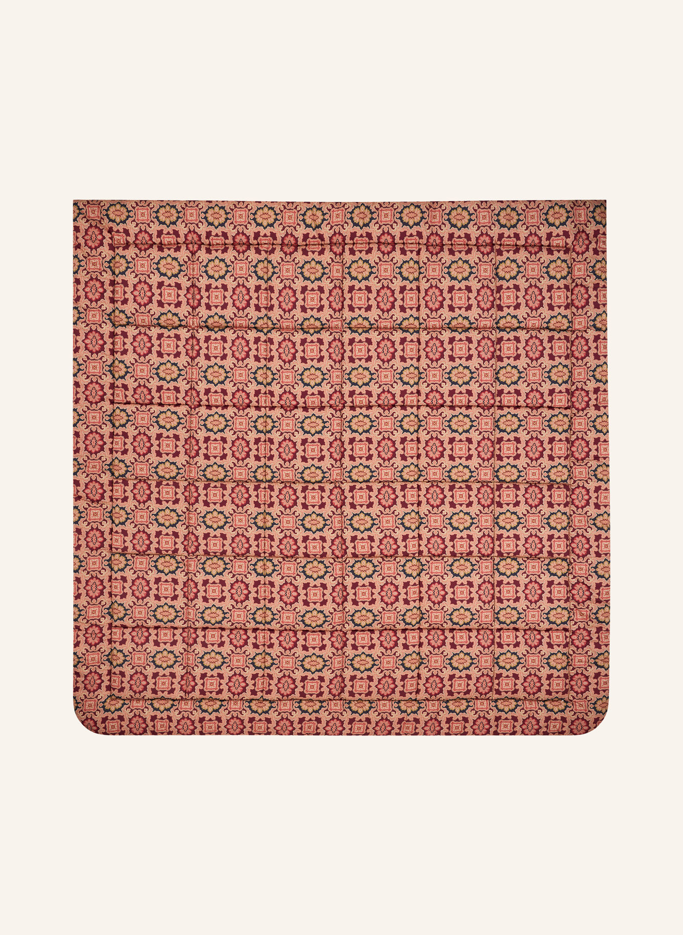 ETRO Home Couvre-lit: ROUGE FONCÉ / SAUMON / BLEU PÉTROLE