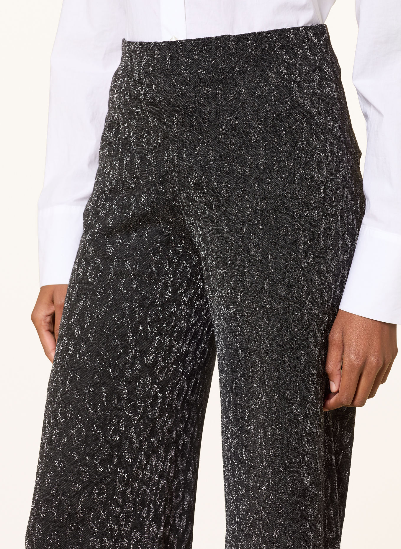 SEDUCTIVE Marlenehose KIMBERLY mit Glitzergarn: SCHWARZ