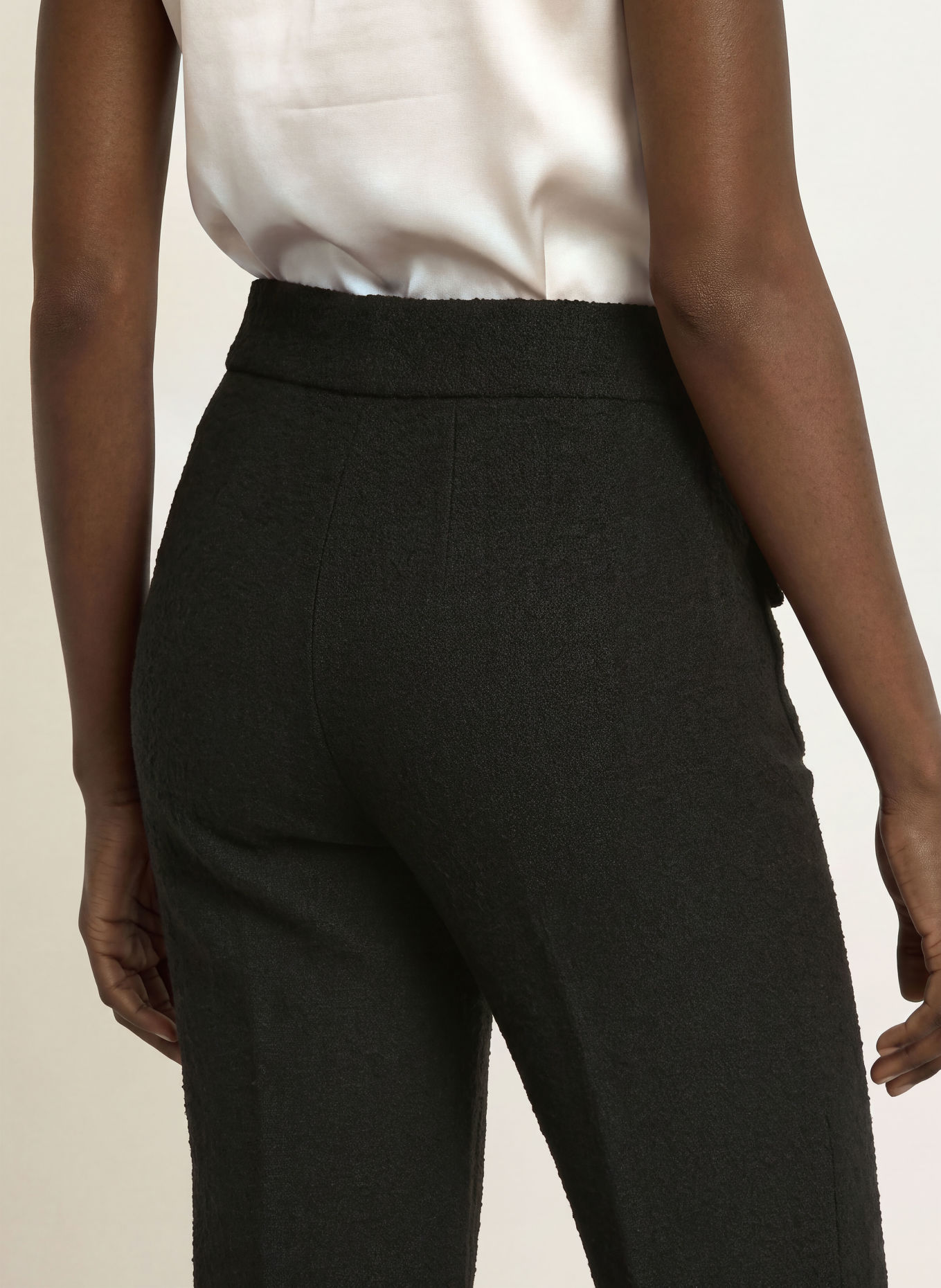 SEDUCTIVE Bouclé-Hose NANETTE mit Schmucksteinen: SCHWARZ