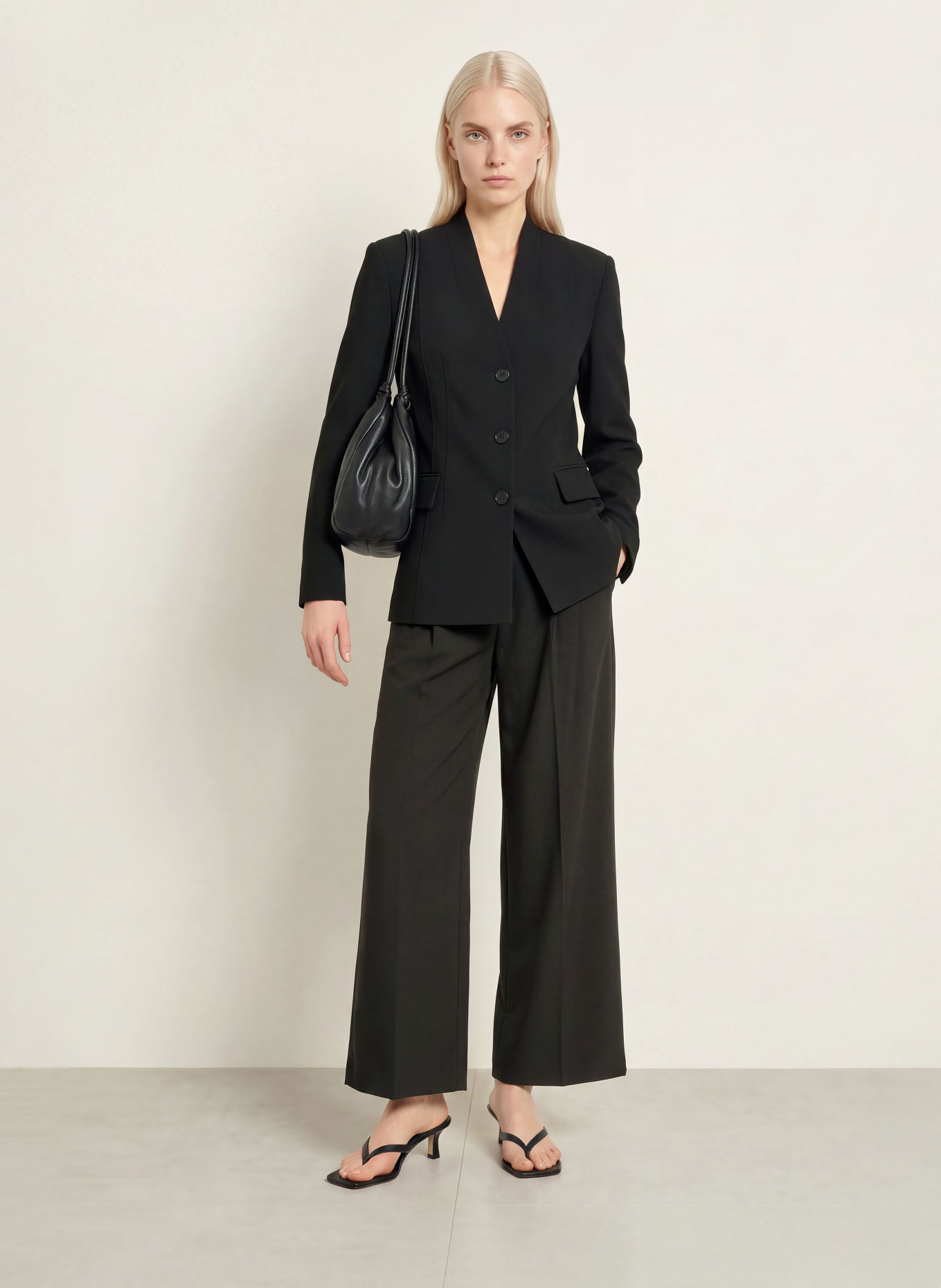 co'couture Pantalon palazzo VOLACC: NOIR