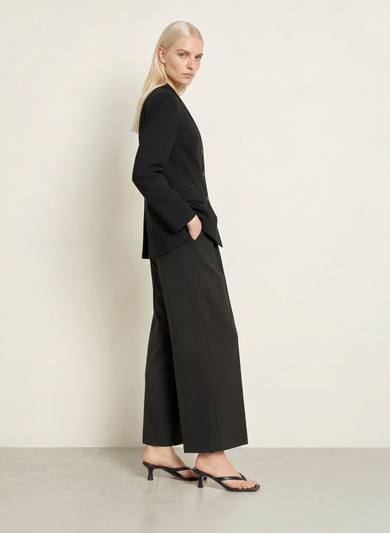 co'couture Pantalon palazzo VOLACC: NOIR