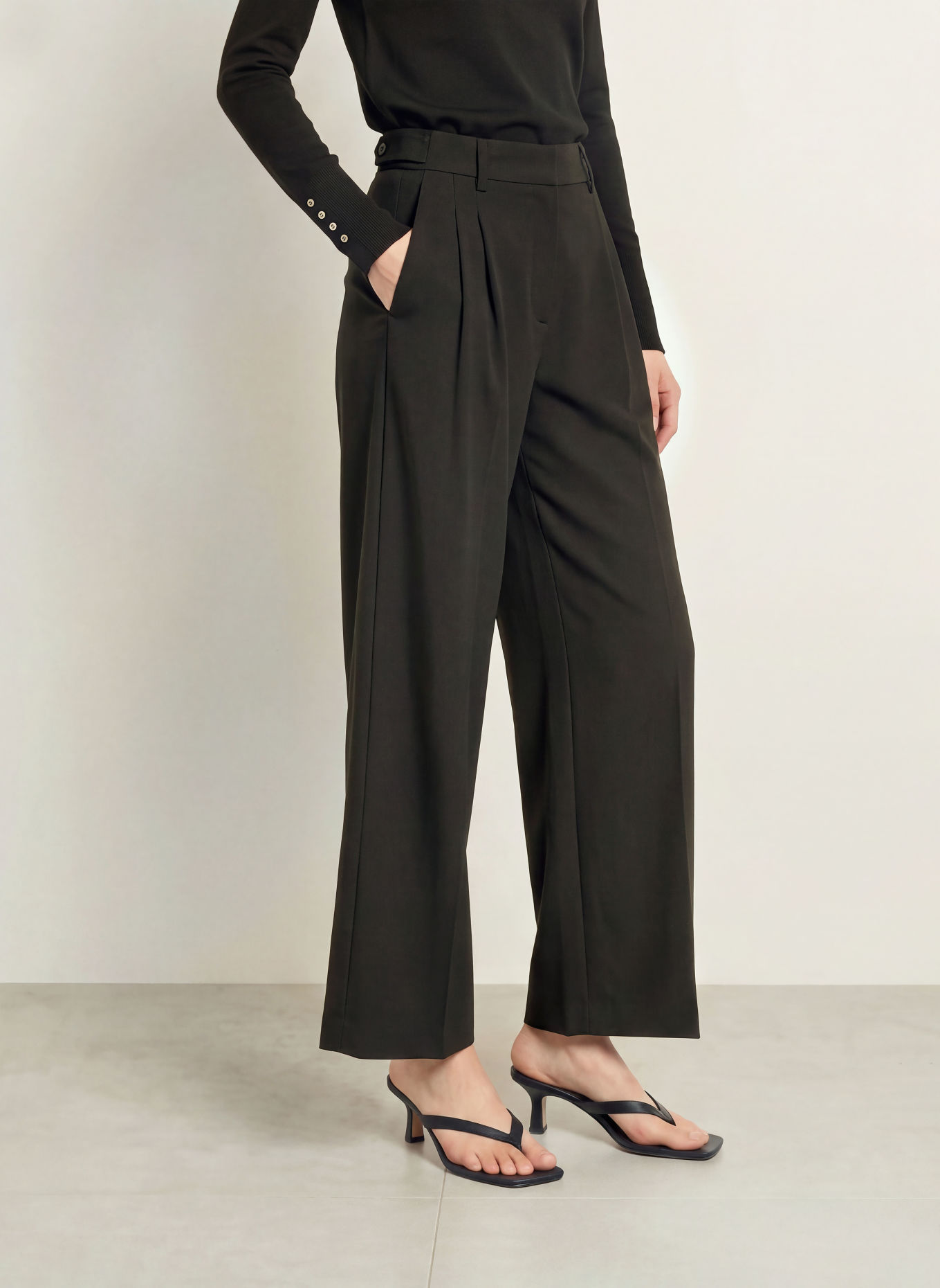 co'couture Pantalon palazzo VOLACC: NOIR