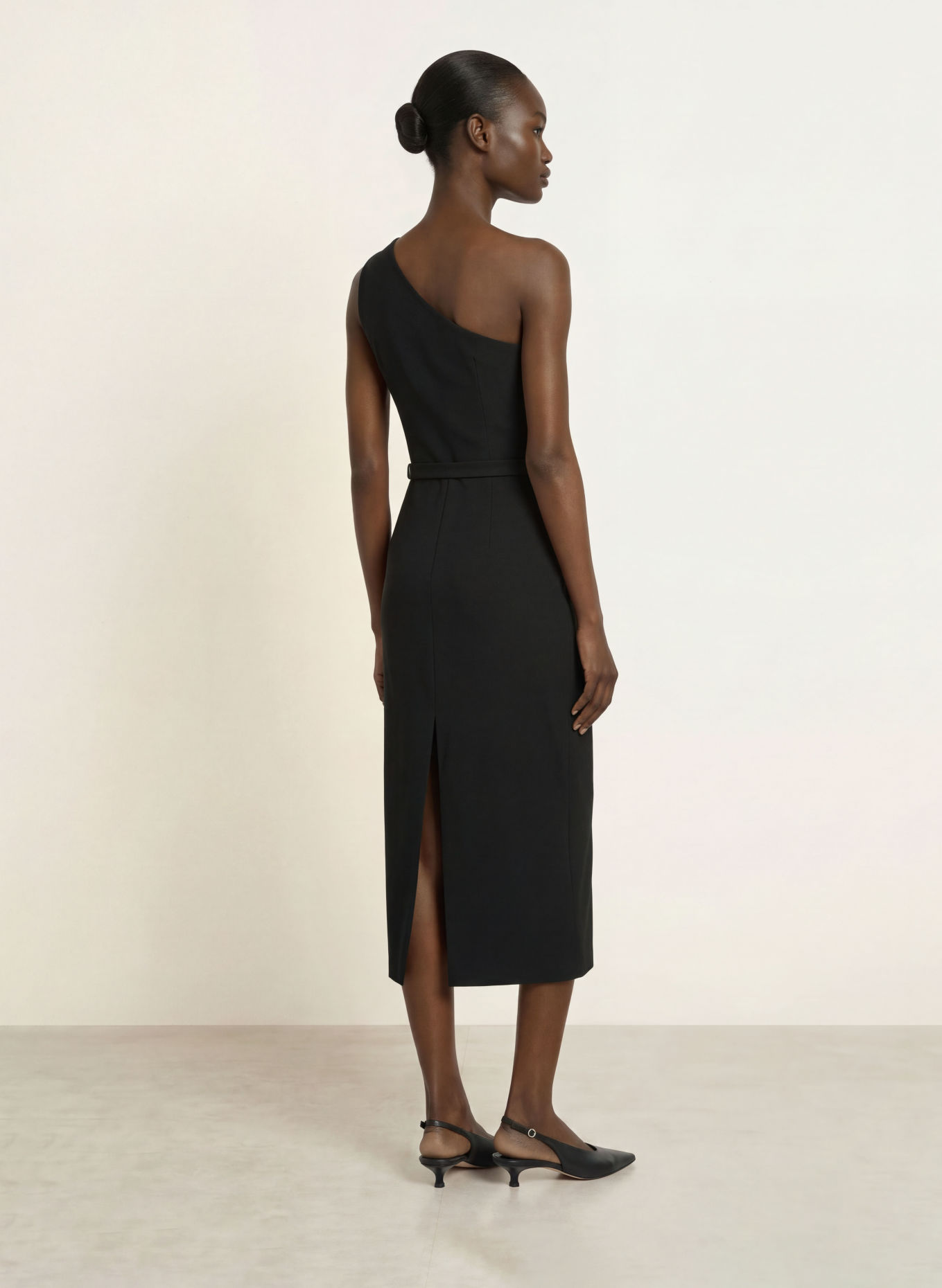 HUGO One-Shoulder-Kleid KAHMAR: SCHWARZ