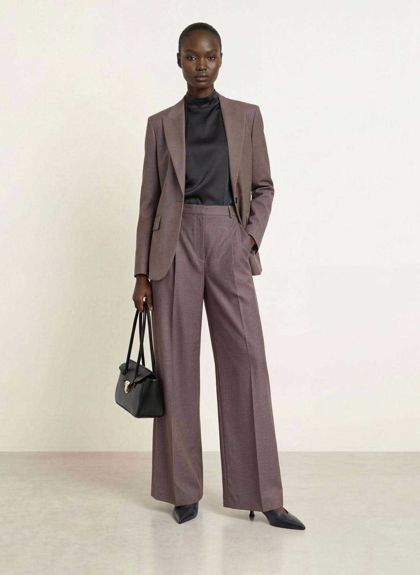 HUGO HURBY wide-leg trousers: GRAY