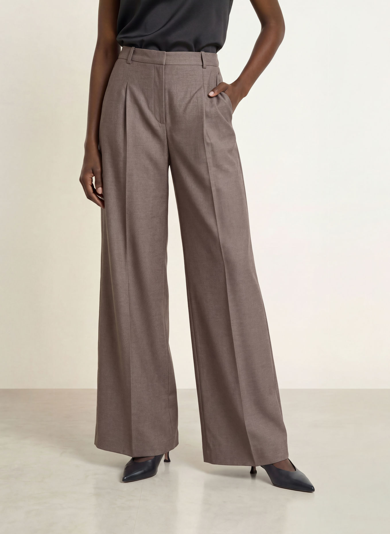 HUGO HURBY wide-leg trousers: GRAY