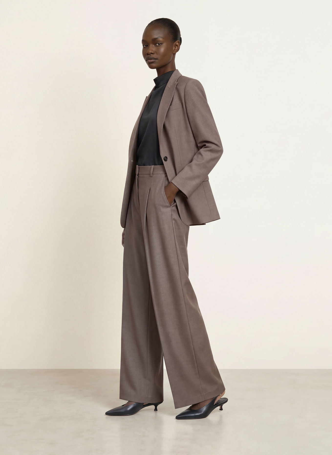 HUGO HURBY wide-leg trousers: GRAY