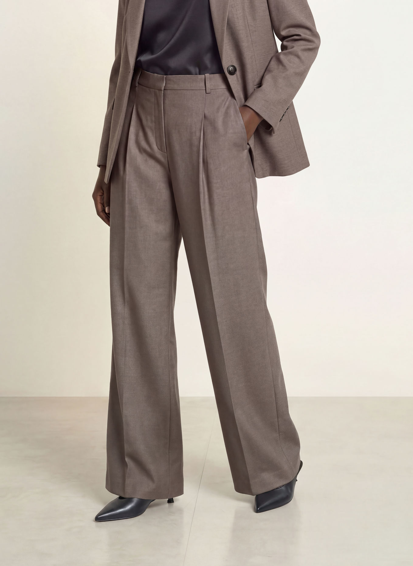 HUGO HURBY wide-leg trousers: GRAY