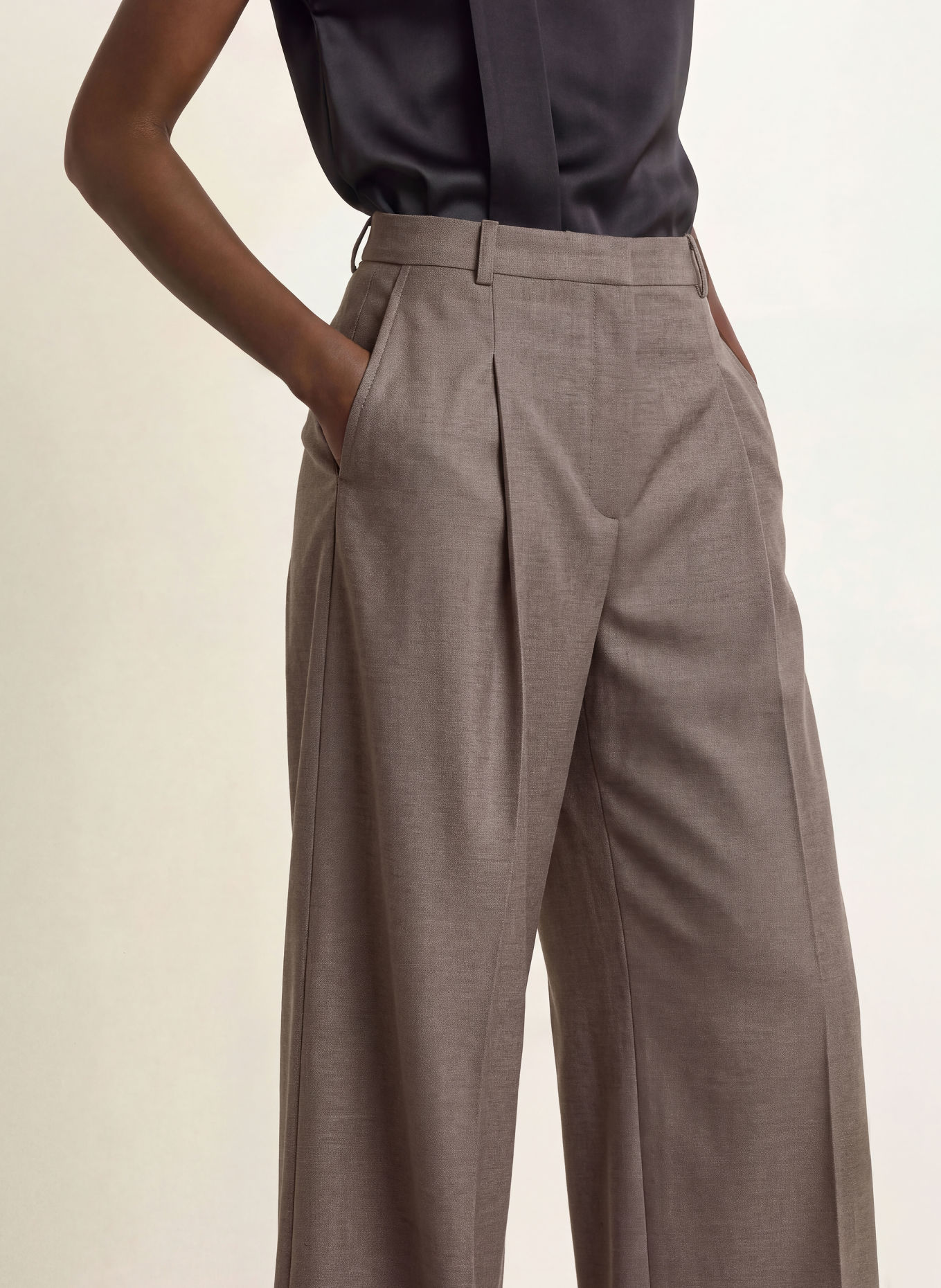 HUGO HURBY wide-leg trousers: GRAY