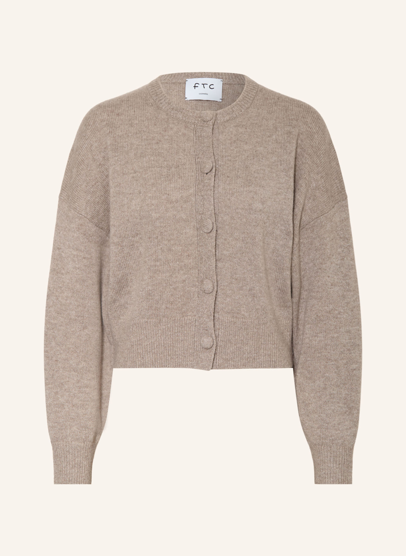 FTC CASHMERE Kardigan z kaszmiru: SZAROBRĄZOWY