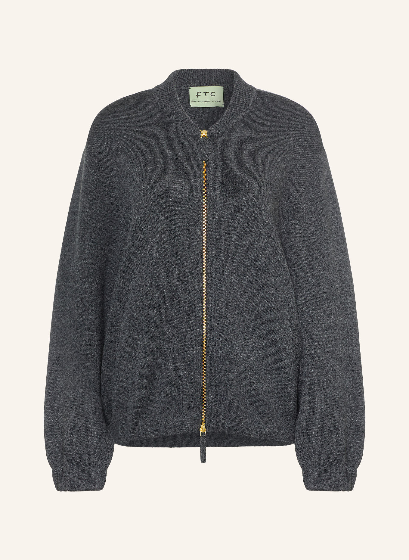 FTC CASHMERE Strickjacke: DUNKELGRAU