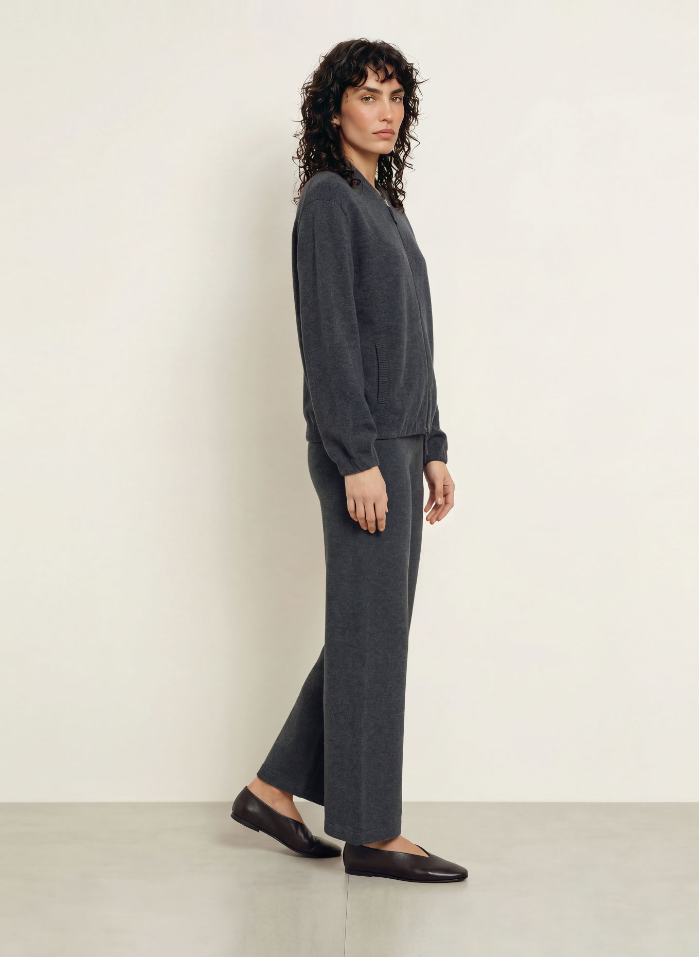 FTC CASHMERE Strickjacke: DUNKELGRAU