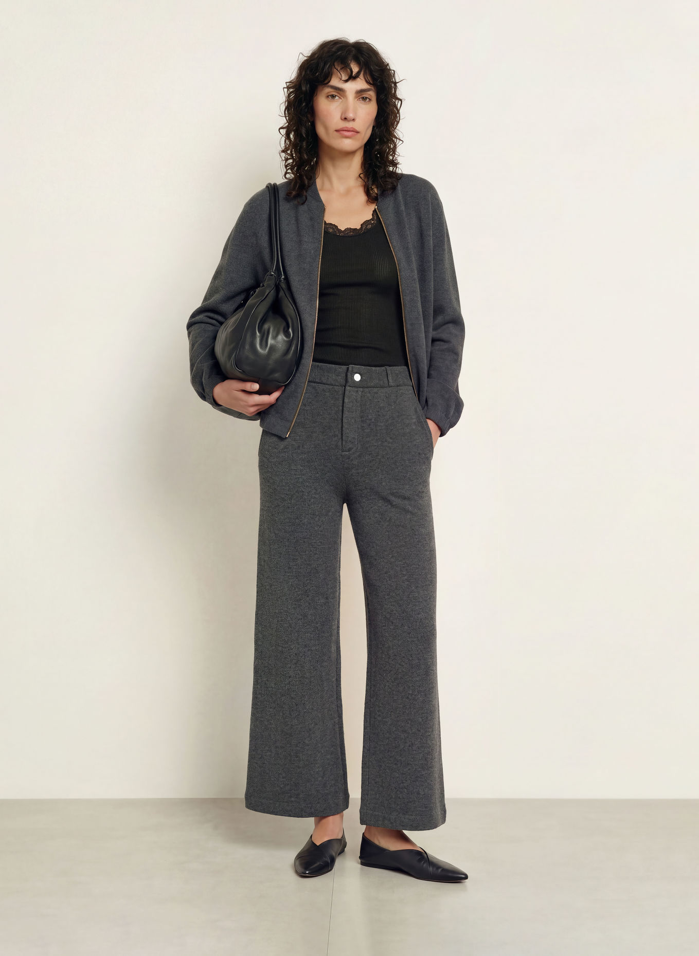 FTC CASHMERE Strickhose: GRAU