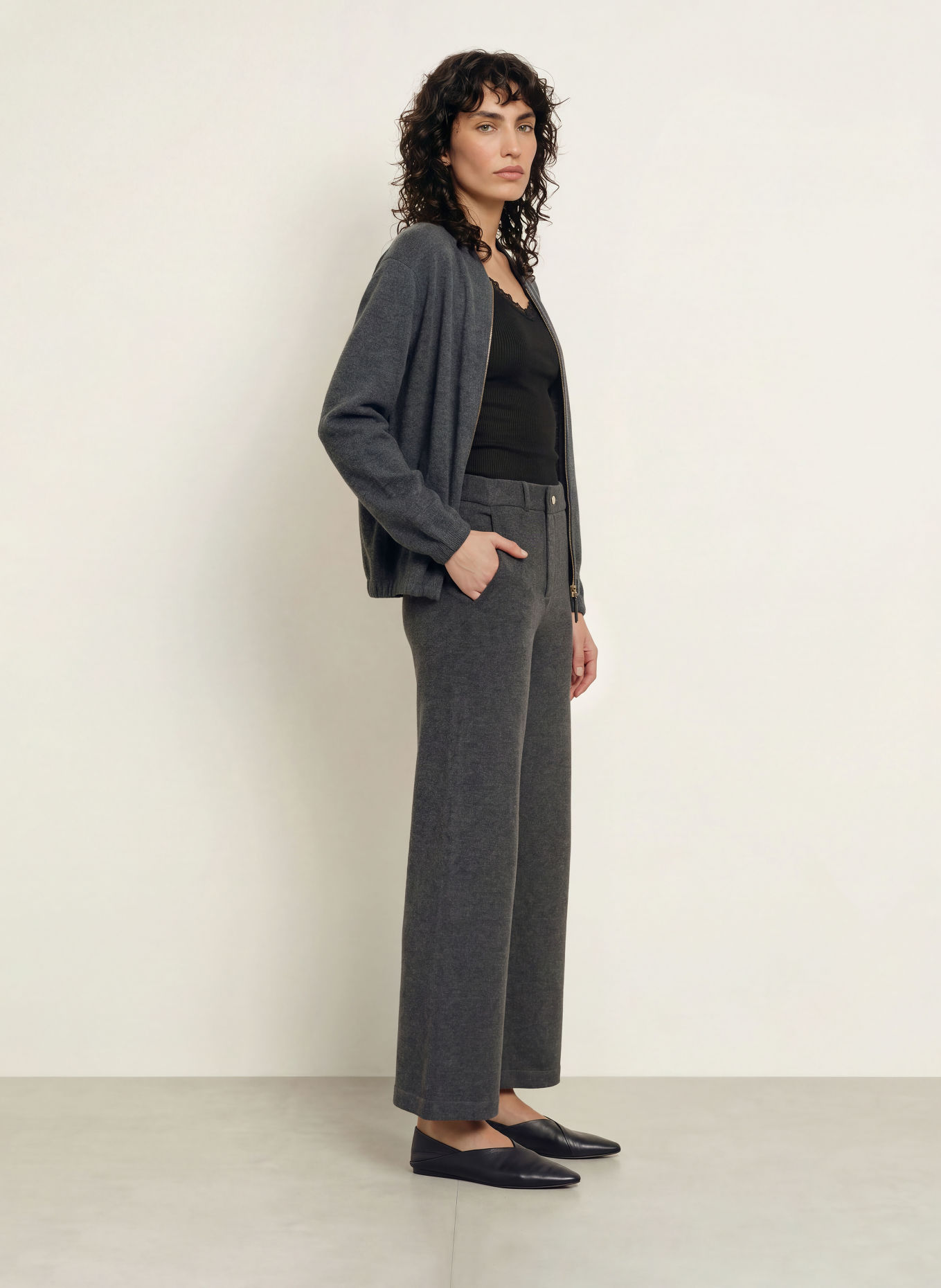 FTC CASHMERE Strickhose: GRAU