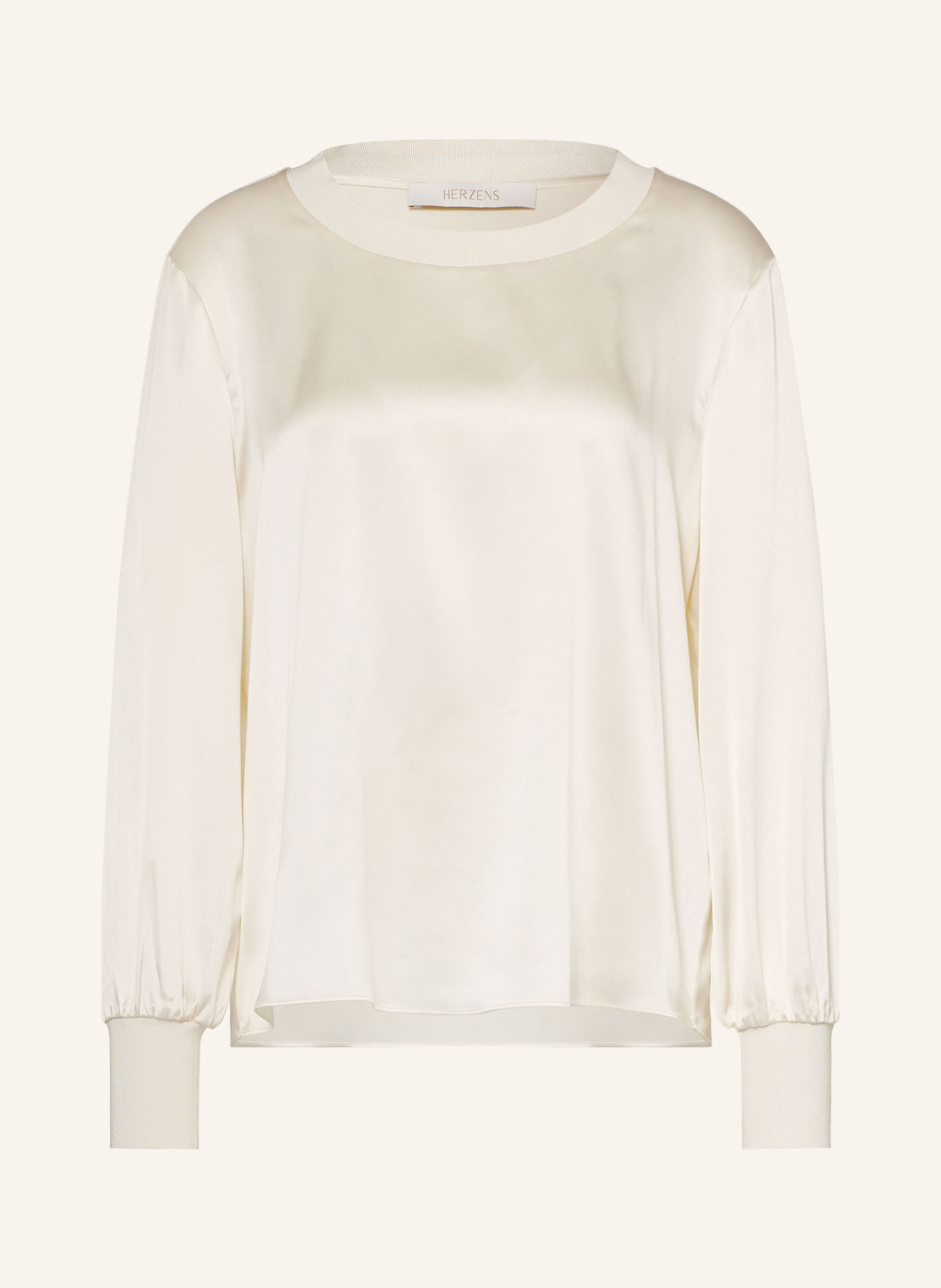 HERZENS ELENA Shirt blouse with Silk: ECRU