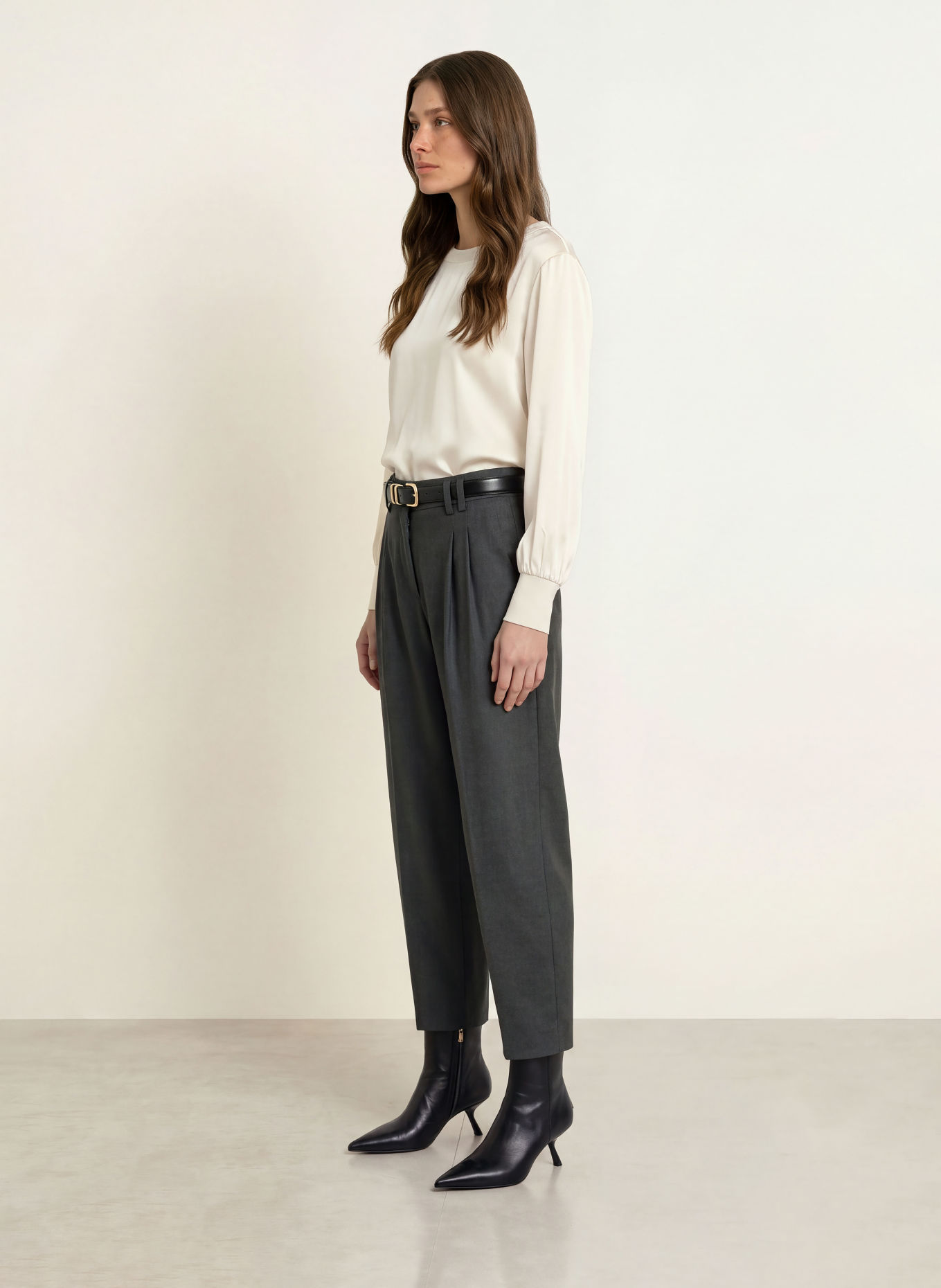HERZENS ELENA Shirt blouse with Silk: ECRU