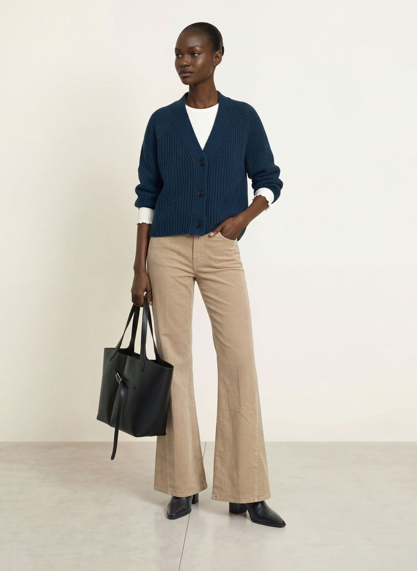 HERZENS Strickjacke MONA mit Cashmere: DUNKELBLAU