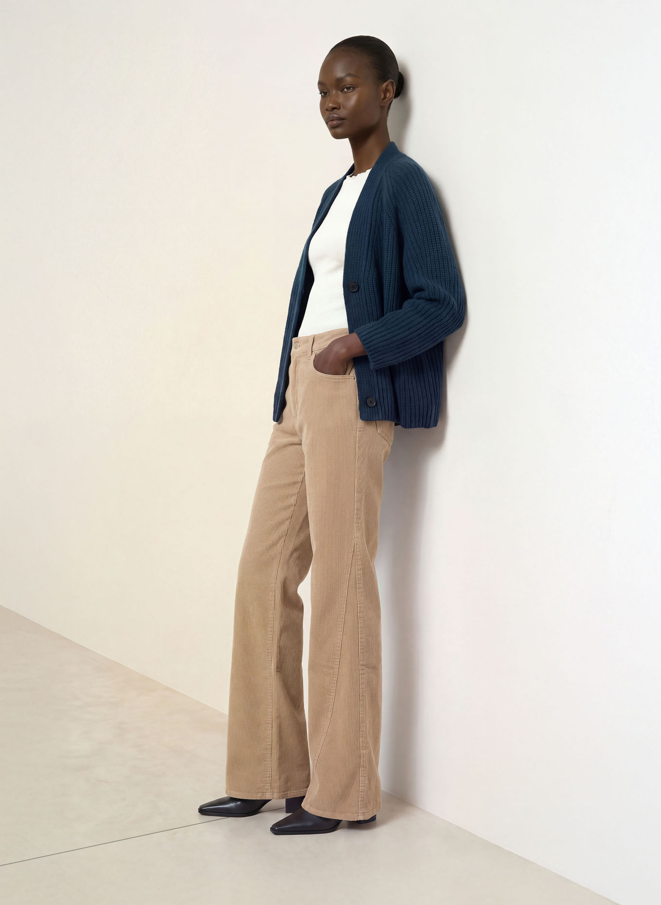 HERZENS Strickjacke MONA mit Cashmere: DUNKELBLAU