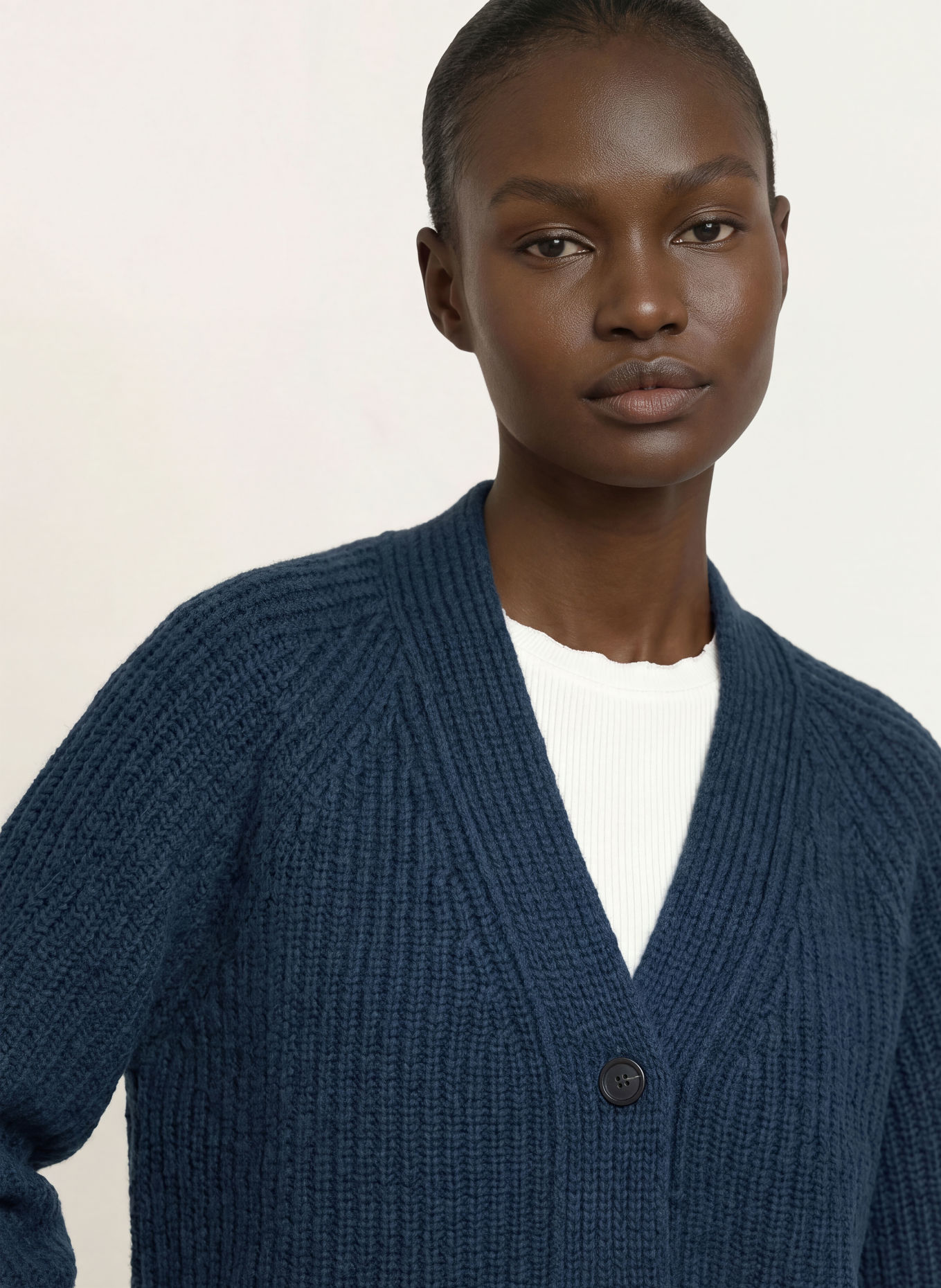 HERZENS Strickjacke MONA mit Cashmere: DUNKELBLAU