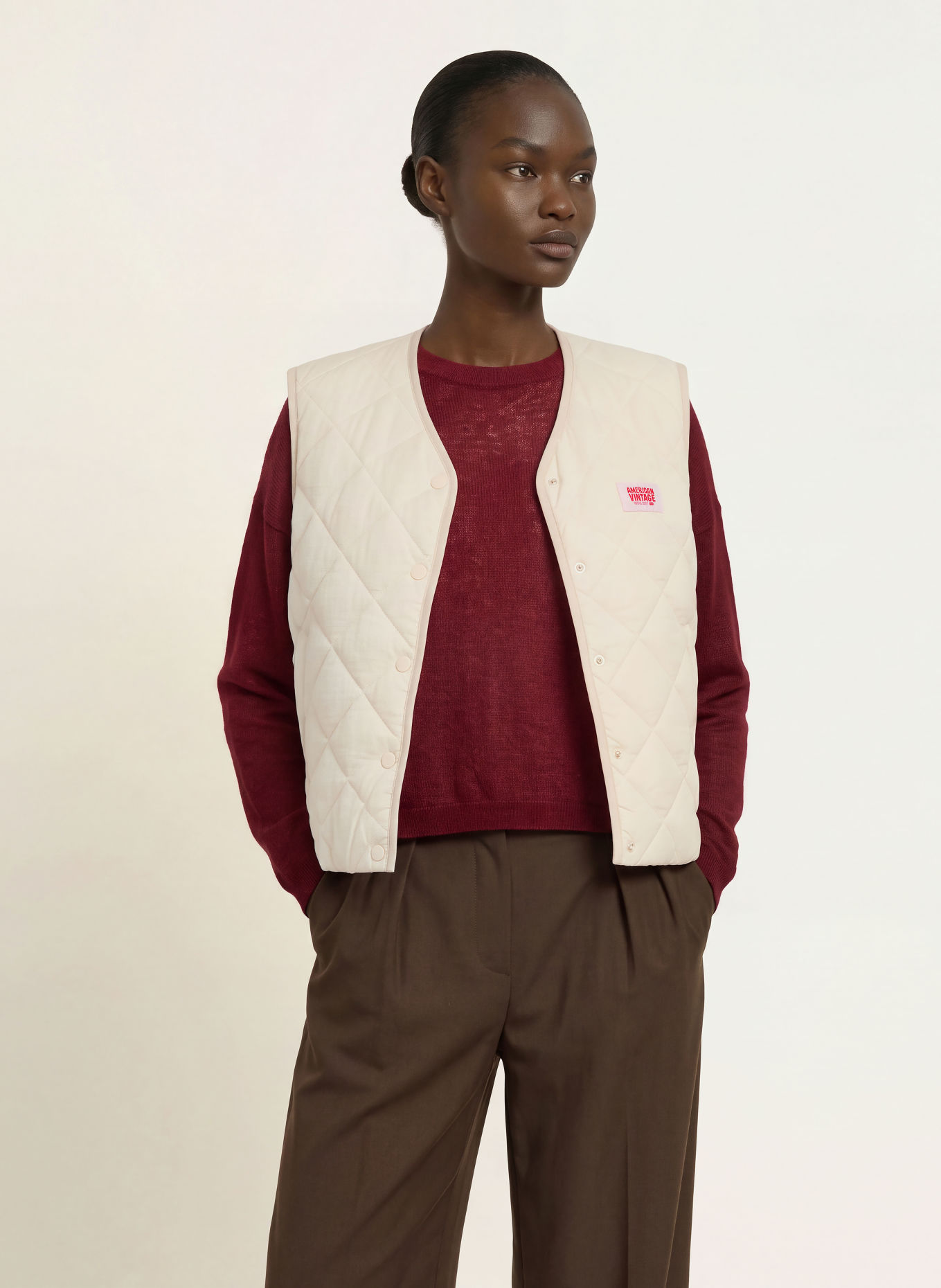 American Vintage Steppweste YUPIBAM: ECRU