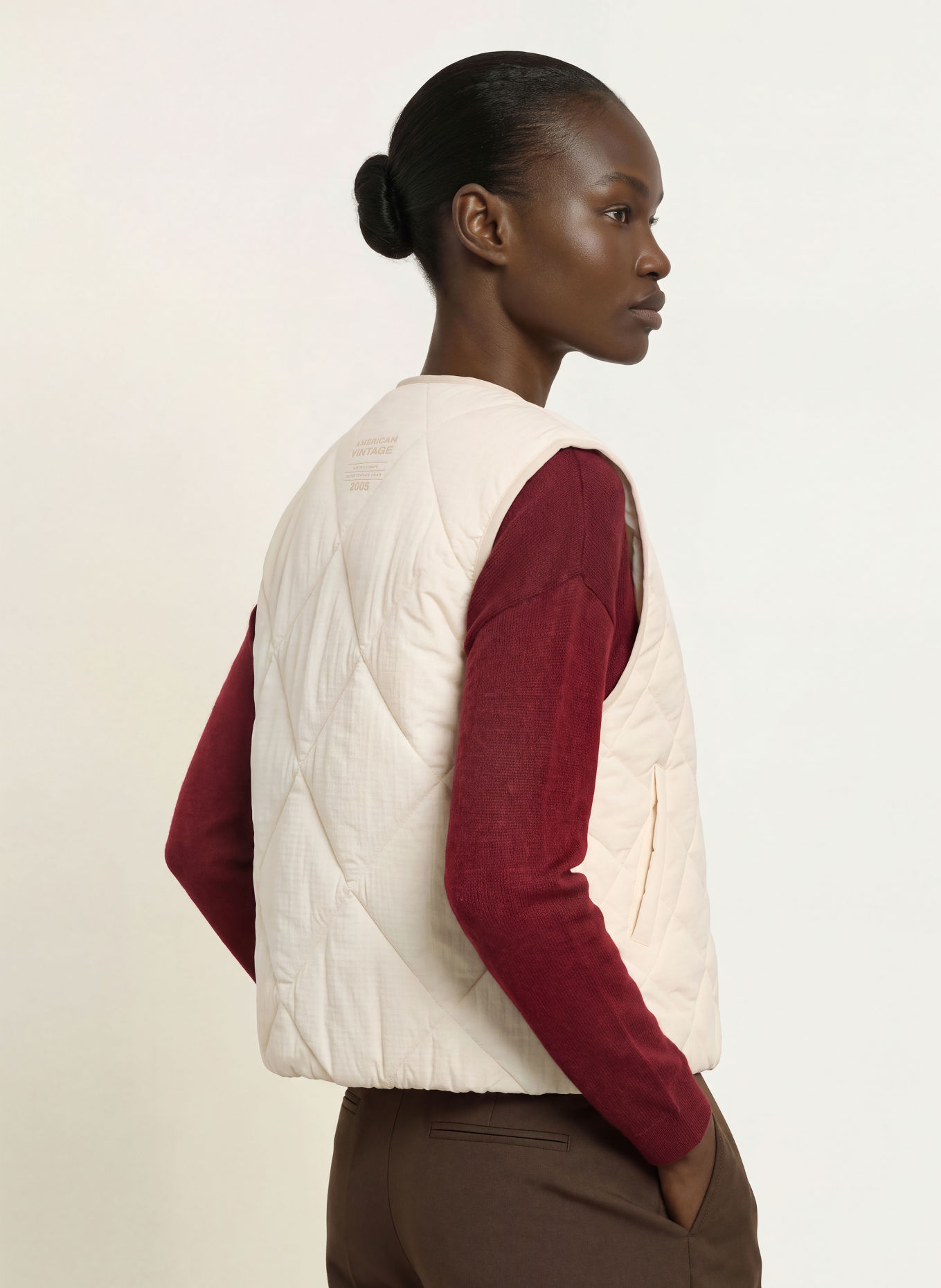 American Vintage Steppweste YUPIBAM: ECRU
