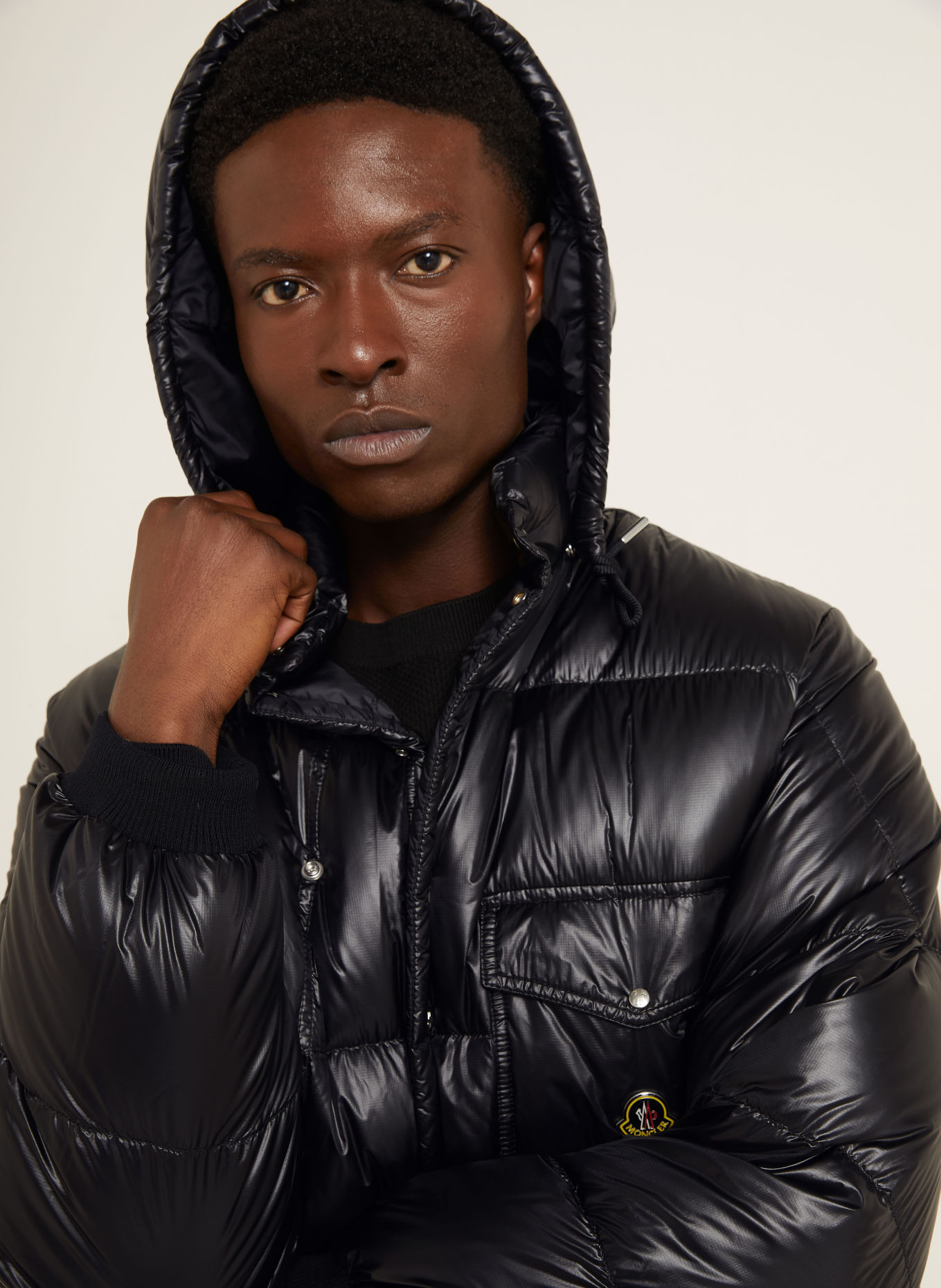 MONCLER Jachetă din puf KARAKORUM cu glugă detașabilă: NEGRU