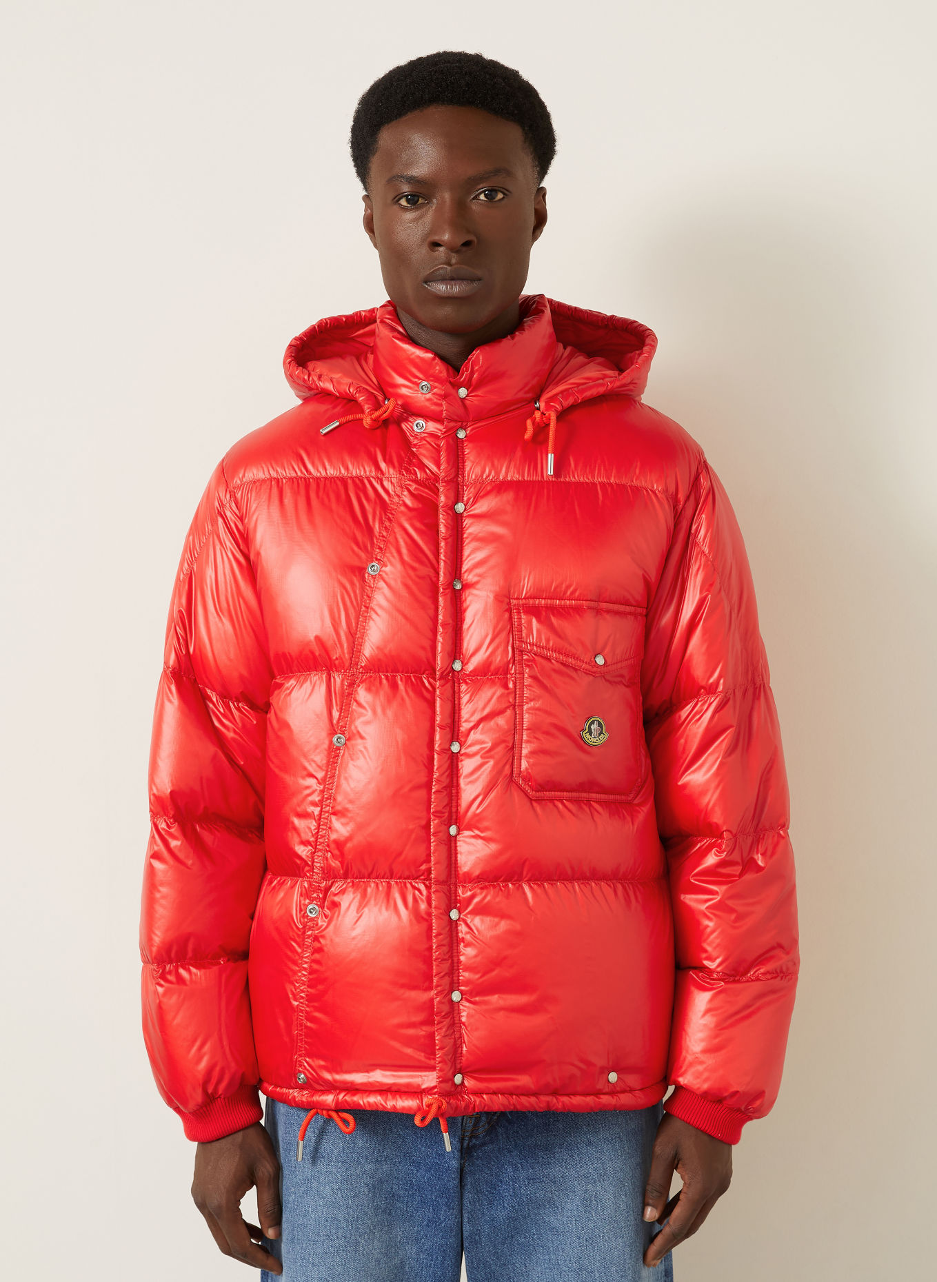 MONCLER KARAKORUM-donsjas met afneembare capuchon: ROOD