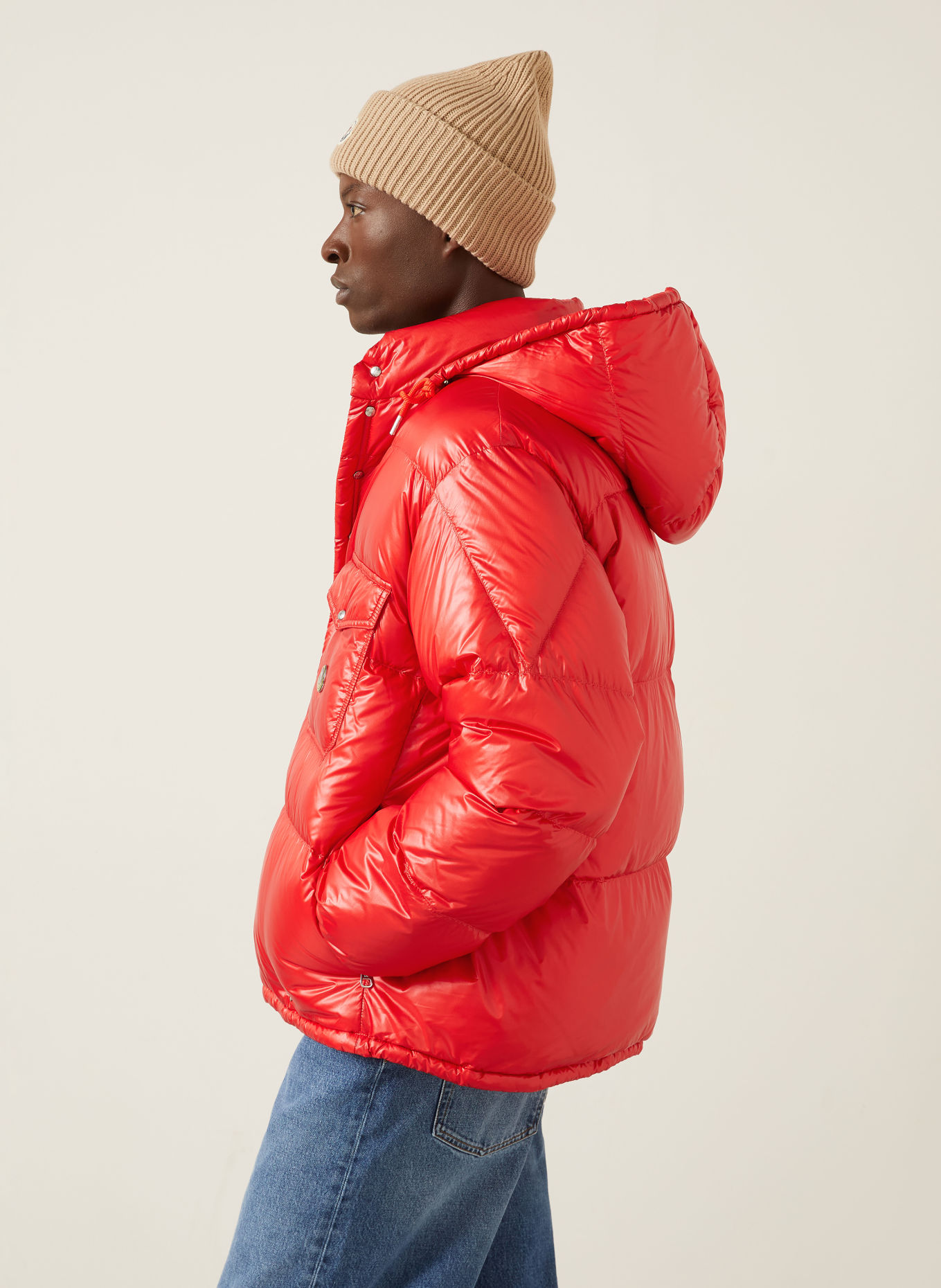MONCLER KARAKORUM-donsjas met afneembare capuchon: ROOD