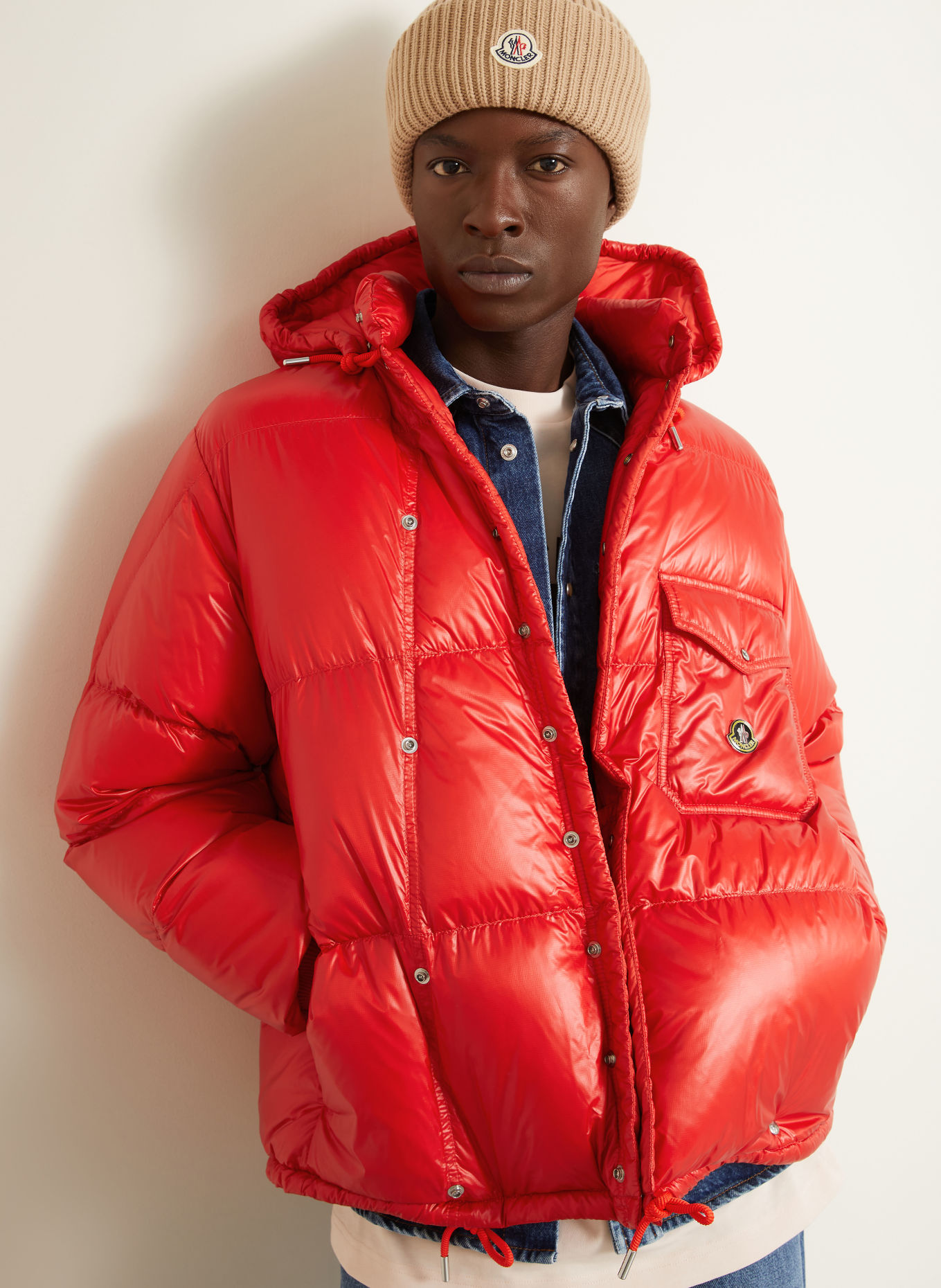 MONCLER KARAKORUM-donsjas met afneembare capuchon: ROOD