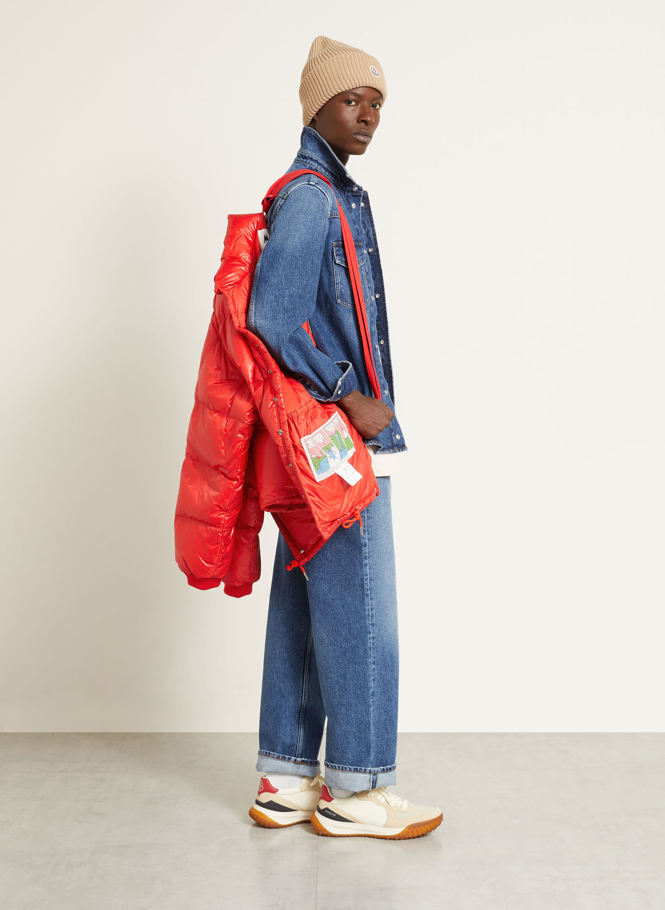 MONCLER KARAKORUM-donsjas met afneembare capuchon: ROOD